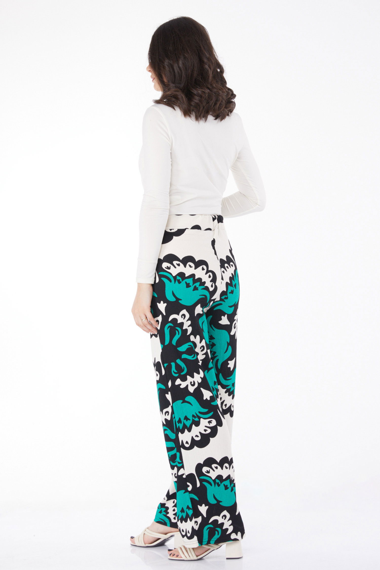 Desenli Pantolon Yesil - 25157 - 4
