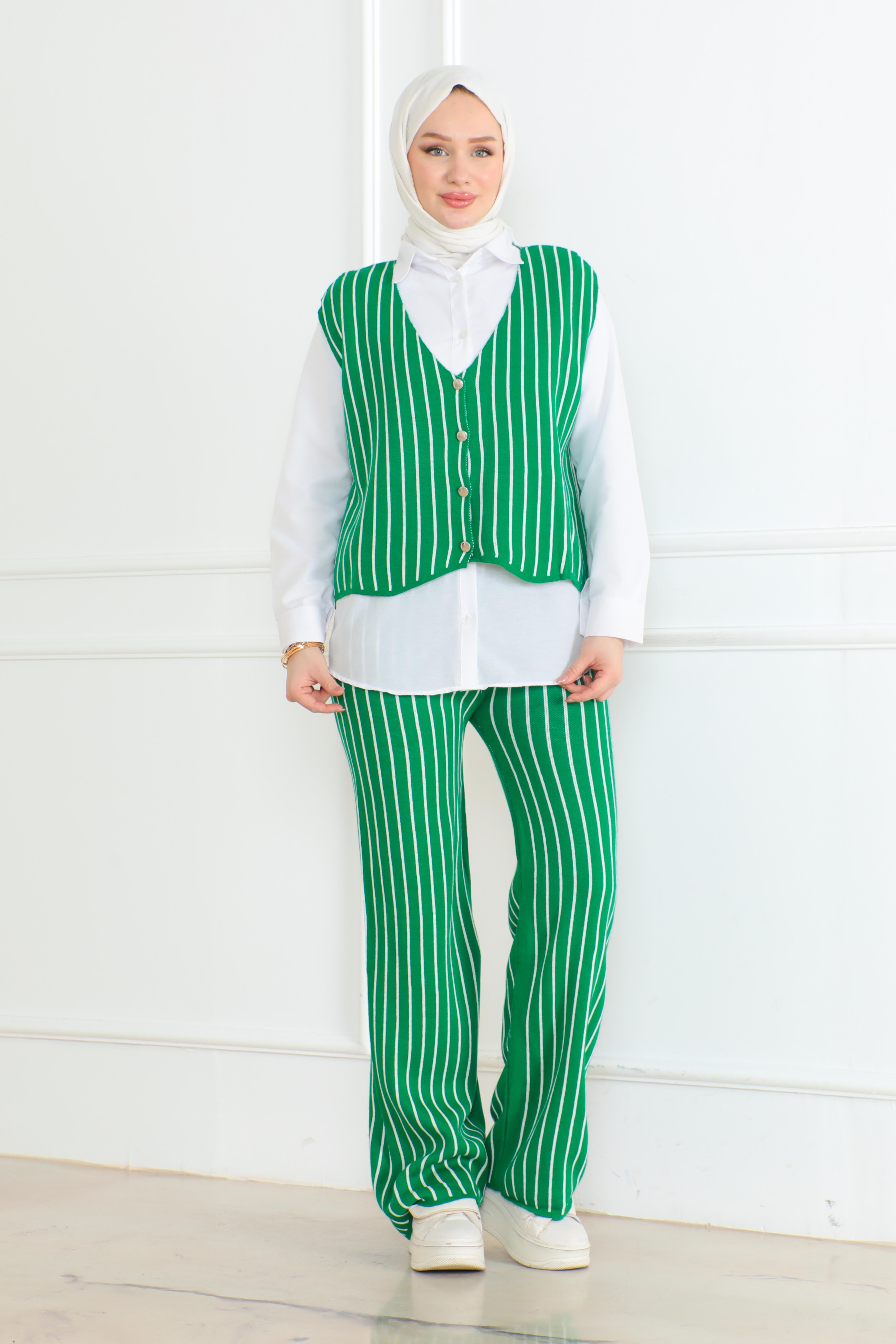 Üçlü Triko Takım Yesil - 26612 - 1