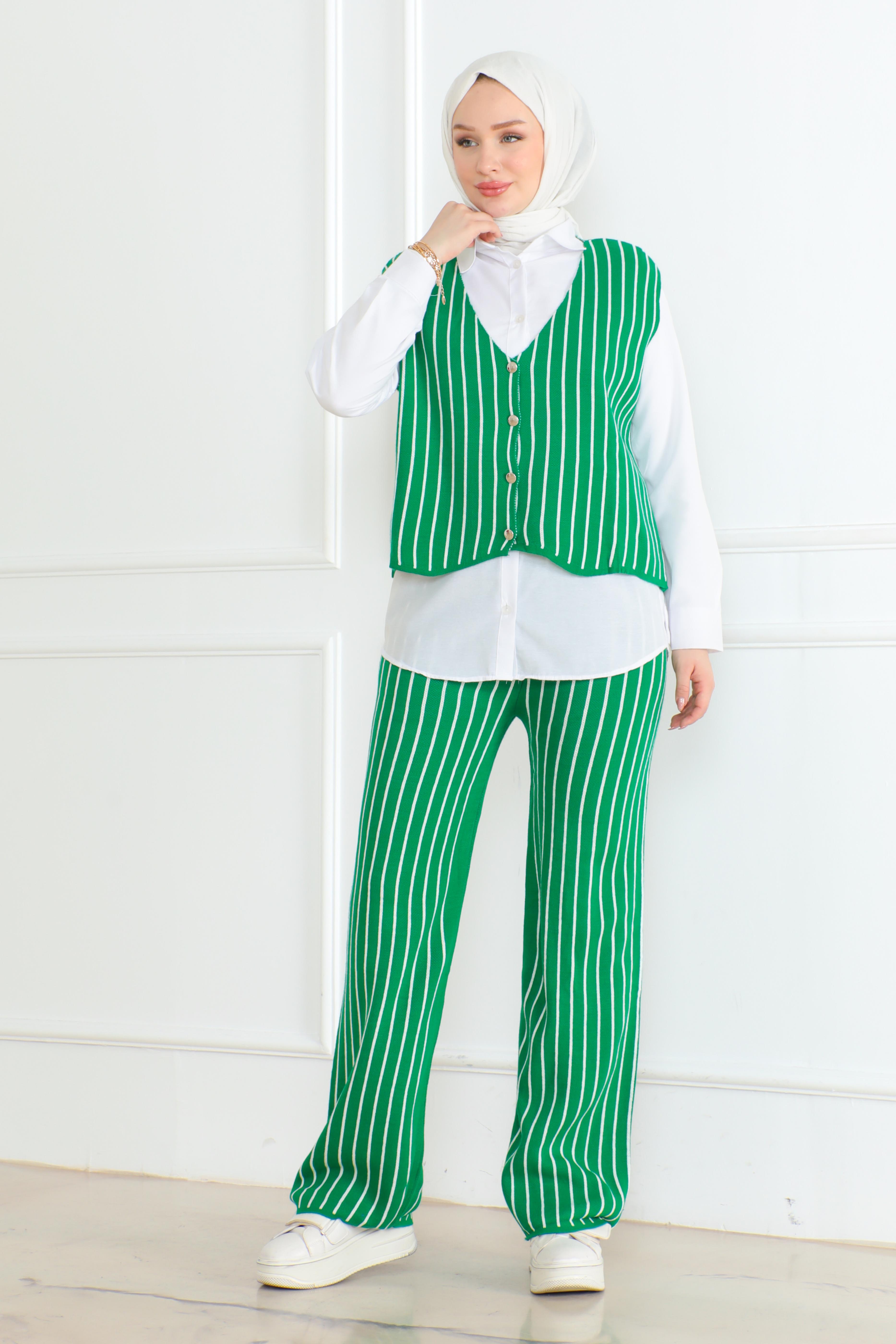 Üçlü Triko Takım Yesil - 26612 - 2