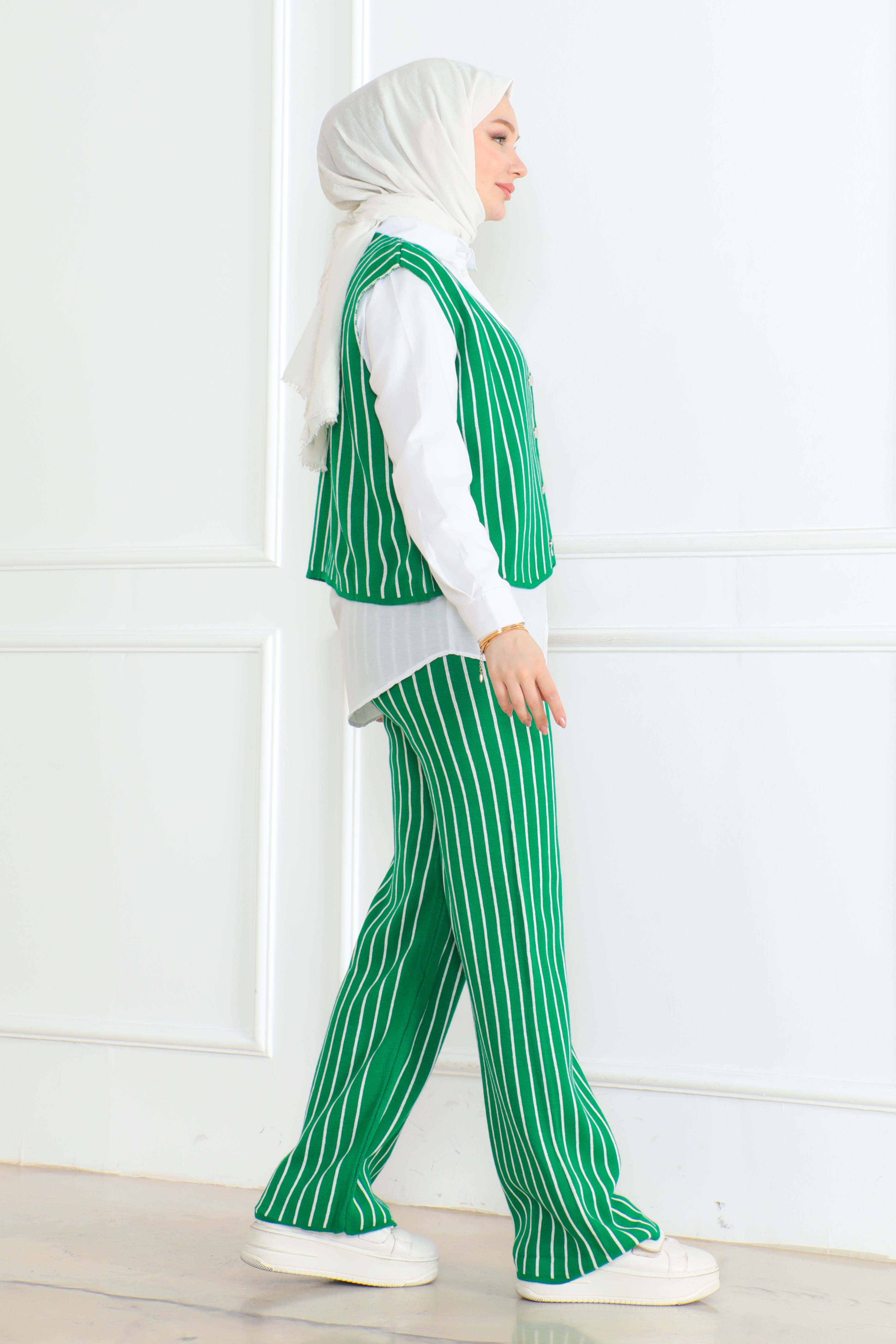Üçlü Triko Takım Yesil - 26612 - 3