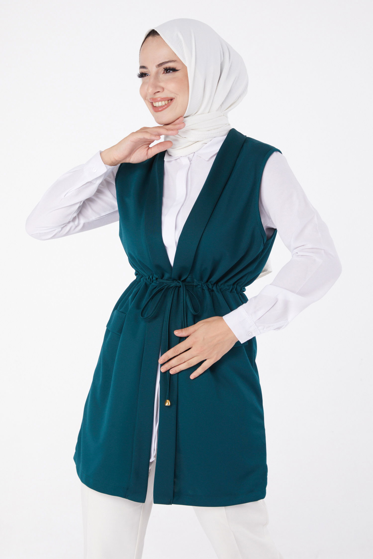 Bağcıklı Yelek Zümrüt - 13263 - 1