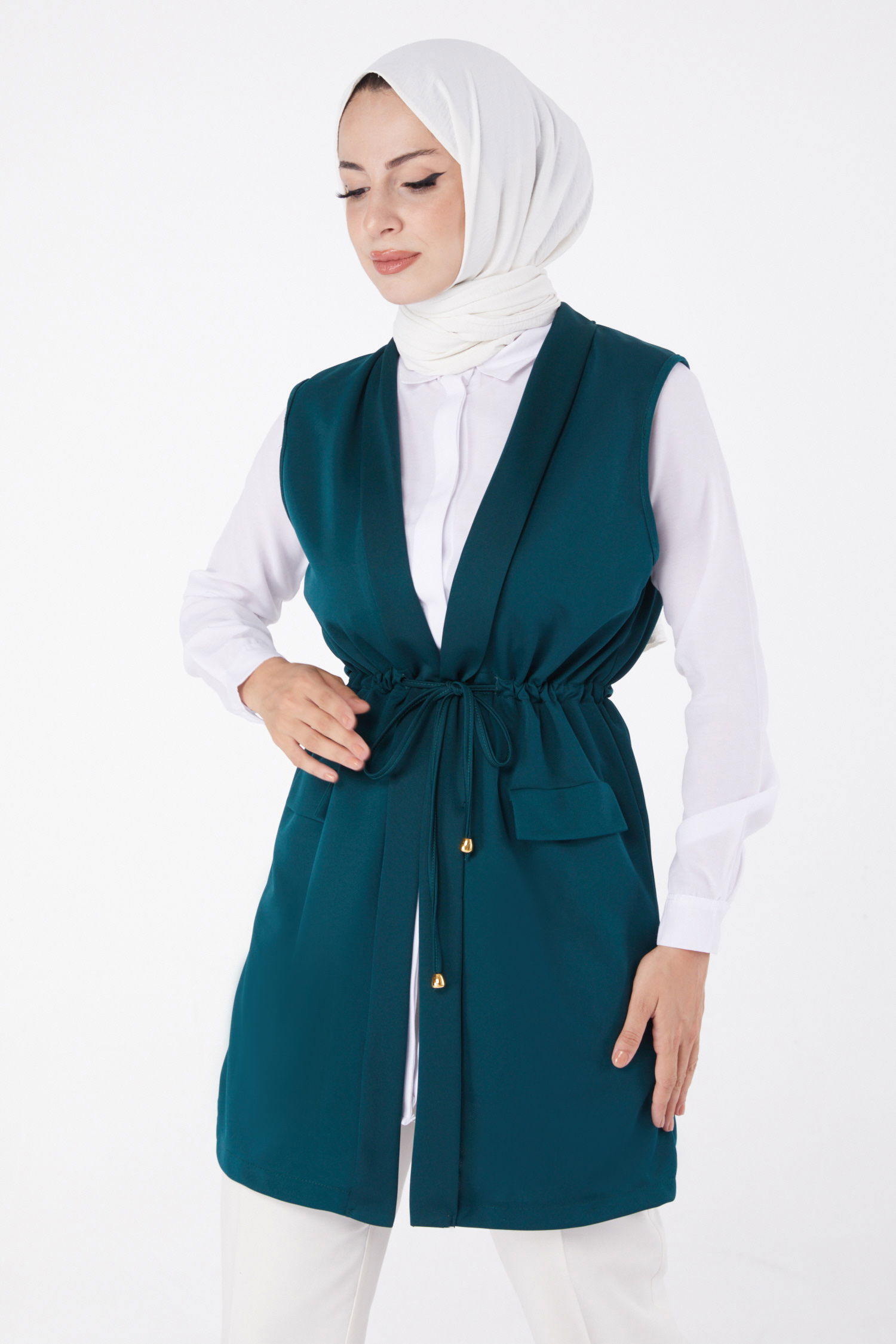 Bağcıklı Yelek Zümrüt - 13263 - 2