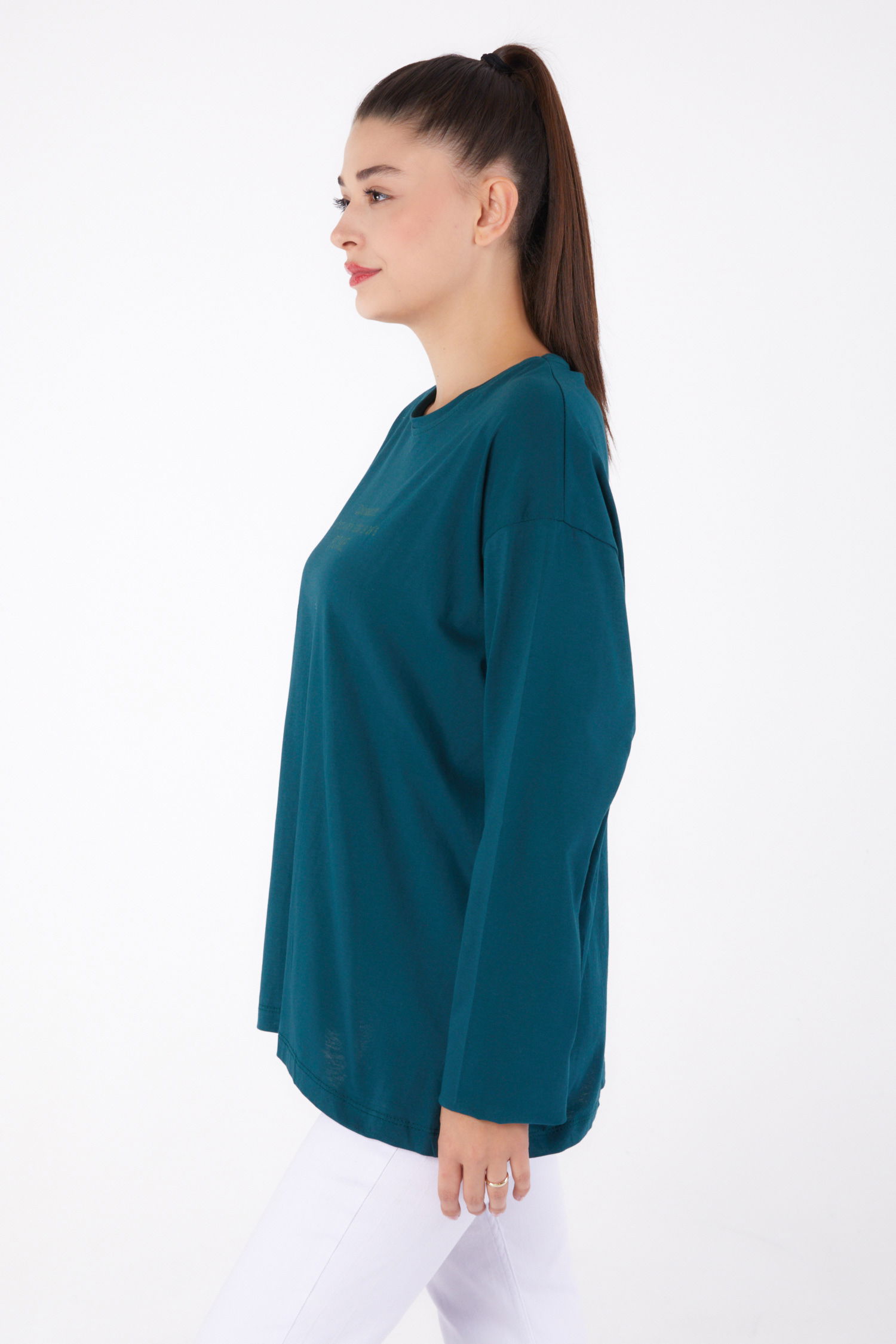Baskılı Sweat Zümrüt - 26264 - 3