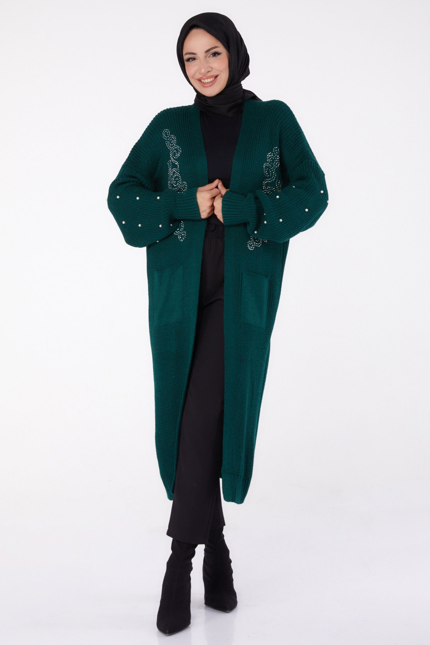 İncili Triko Hırka Zumrut - 26453 - 3