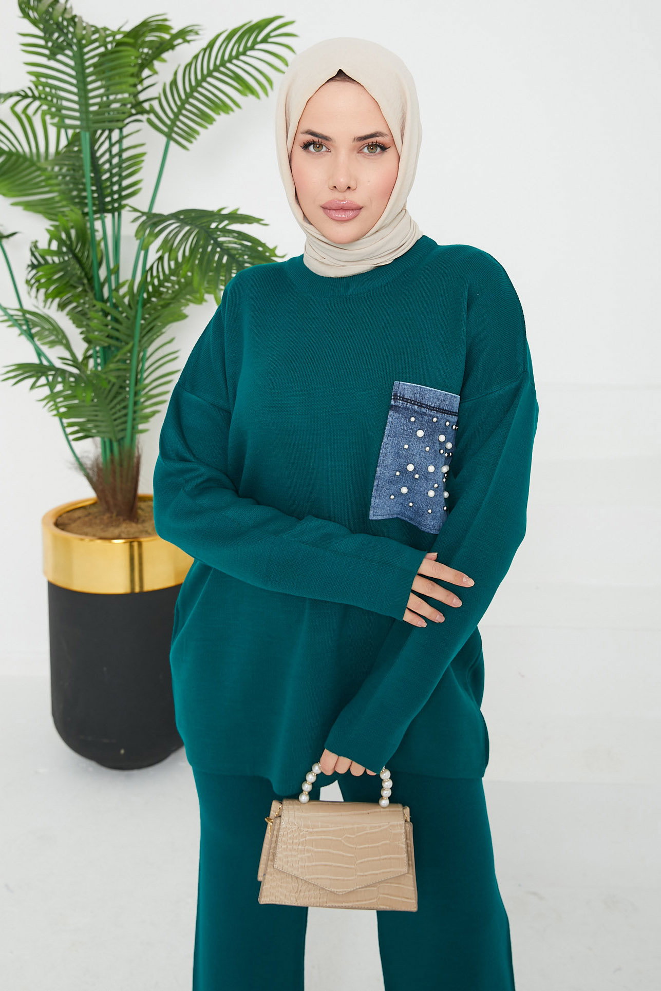 Kot Cepli Triko Takım Zumrut - 26663 - 3