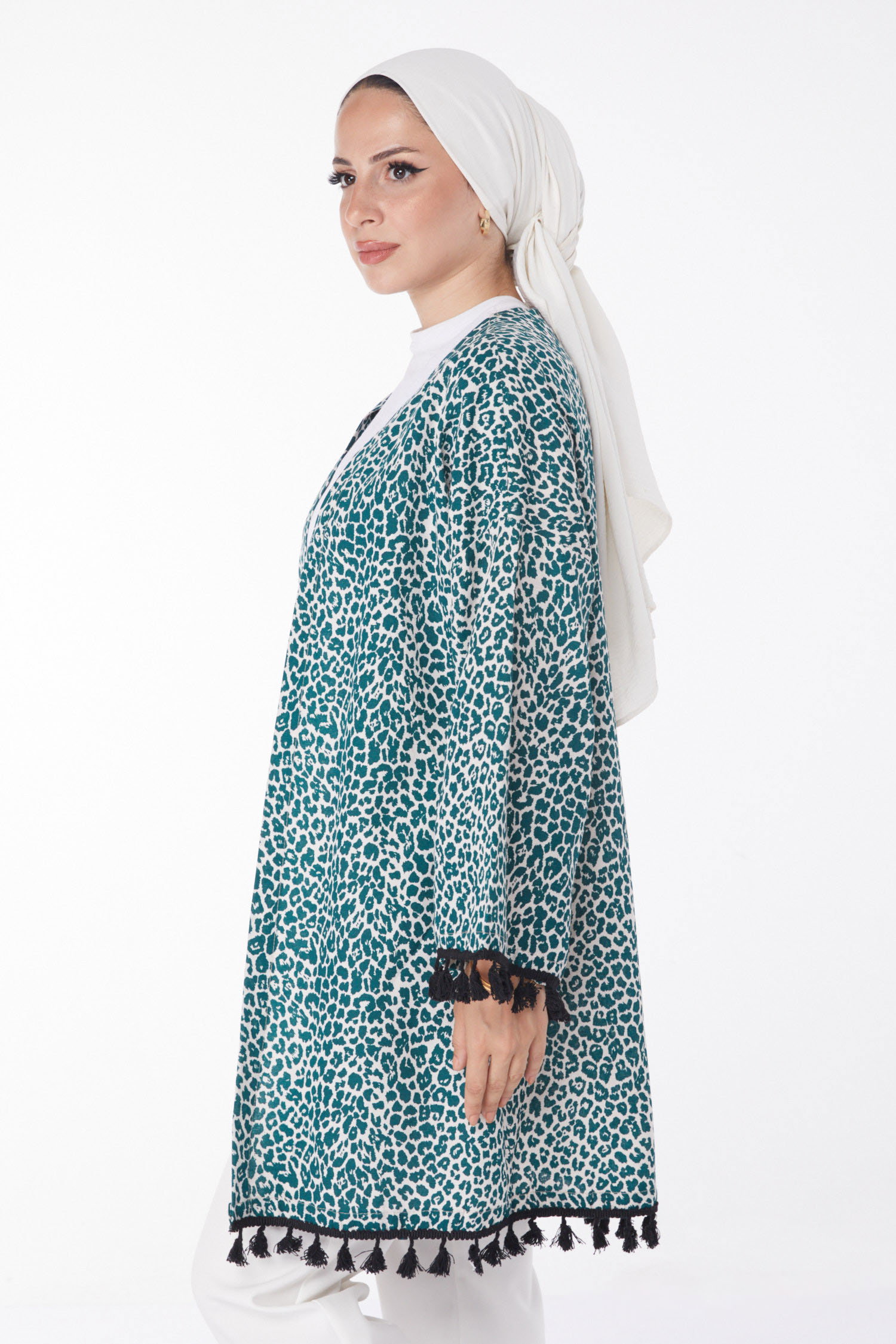 Püsküllü Kimono Zümrüt - 13213 - 15