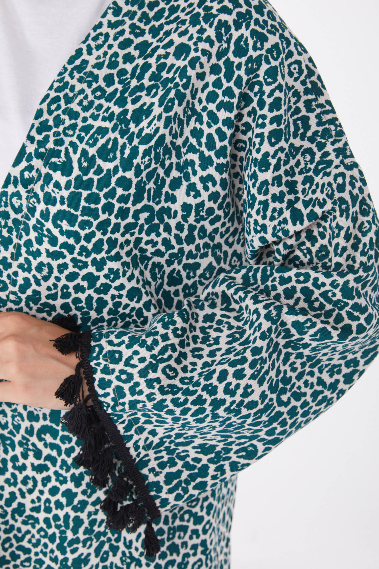 Püsküllü Kimono Zümrüt - 13213 - 12
