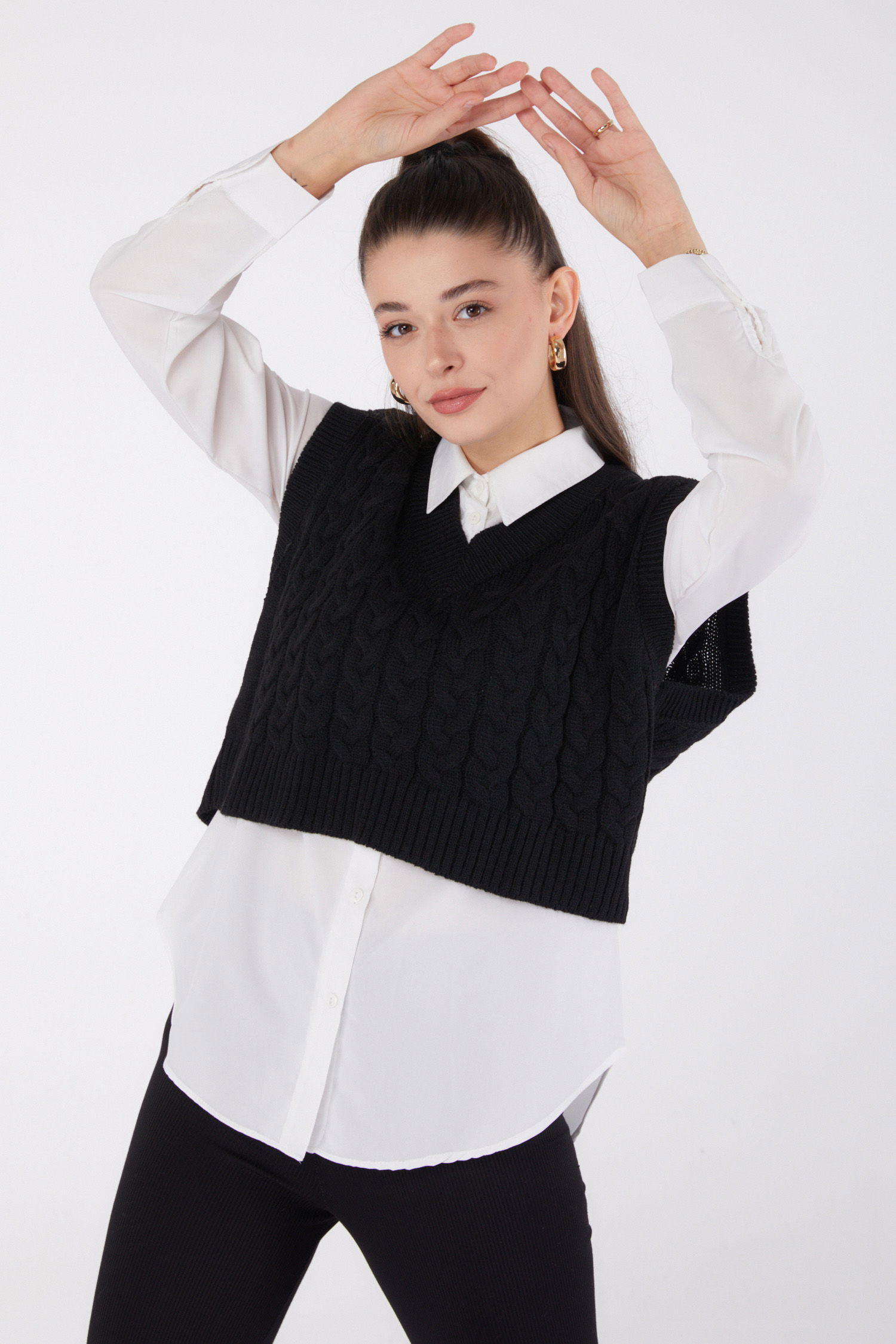Triko Süveter Siyah - 26497 - 3