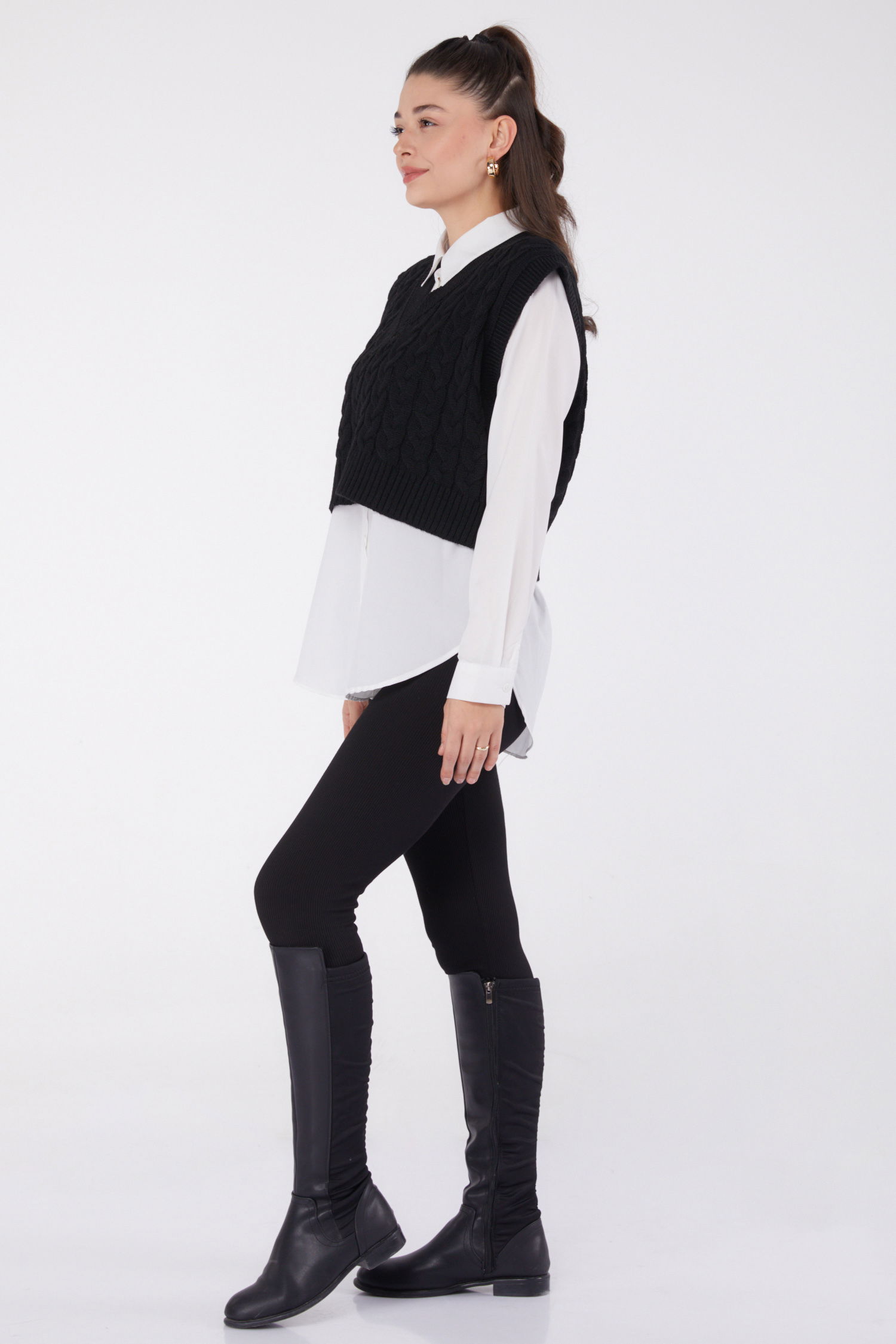 Triko Süveter Siyah - 26497 - 4