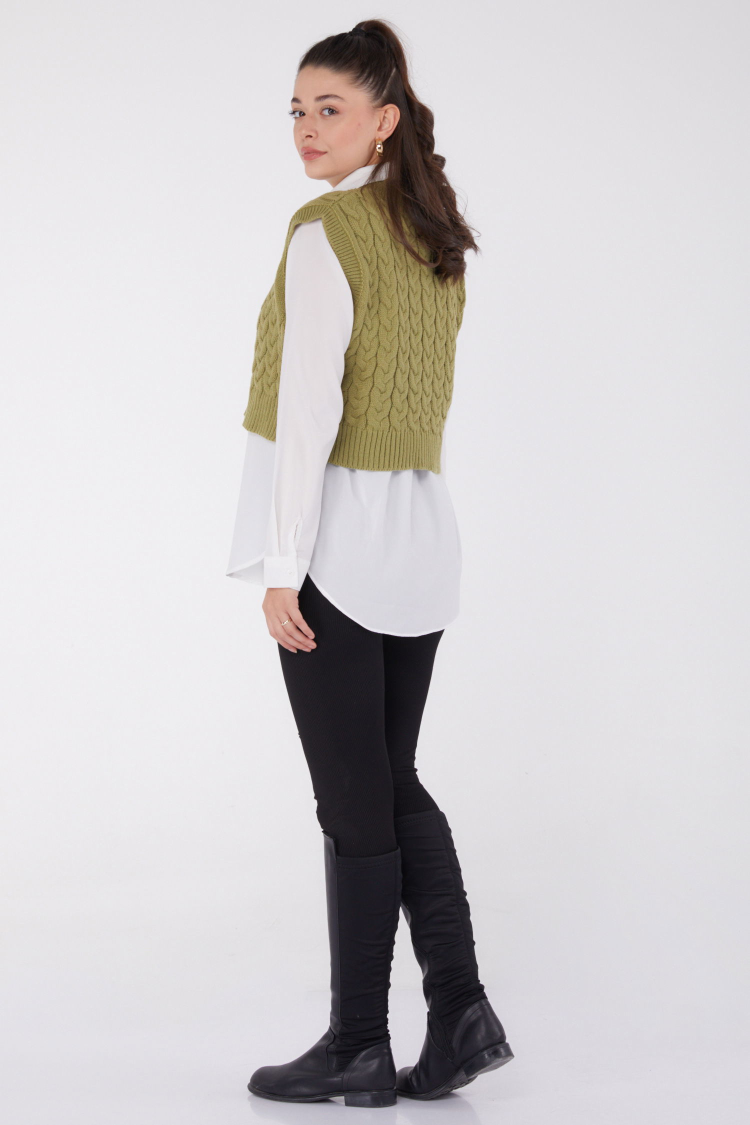 Triko Süveter Yesil - 26497 - 6