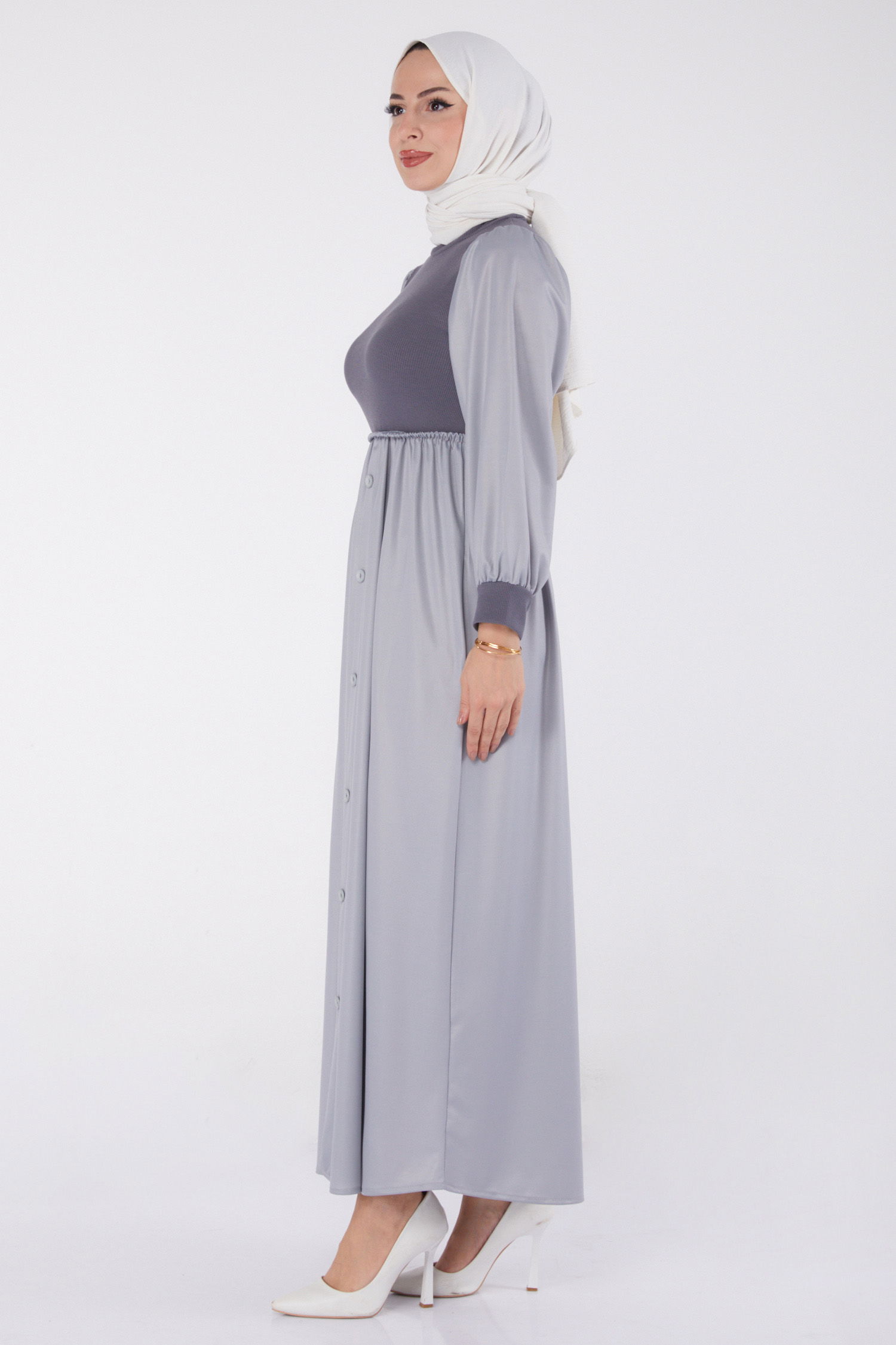Elbise Gri - 13336 - 4