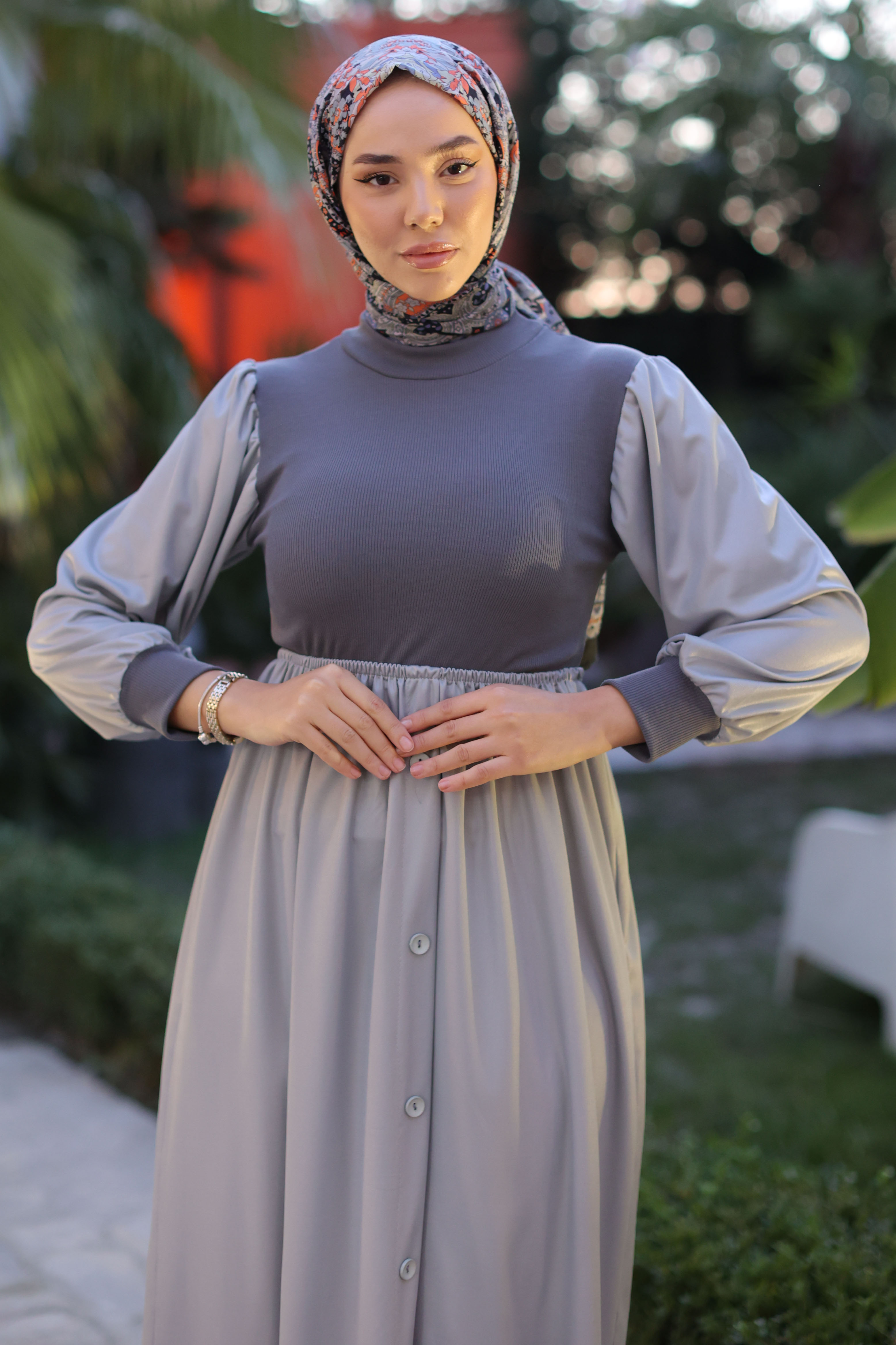 Elbise Gri - 13336 - 9