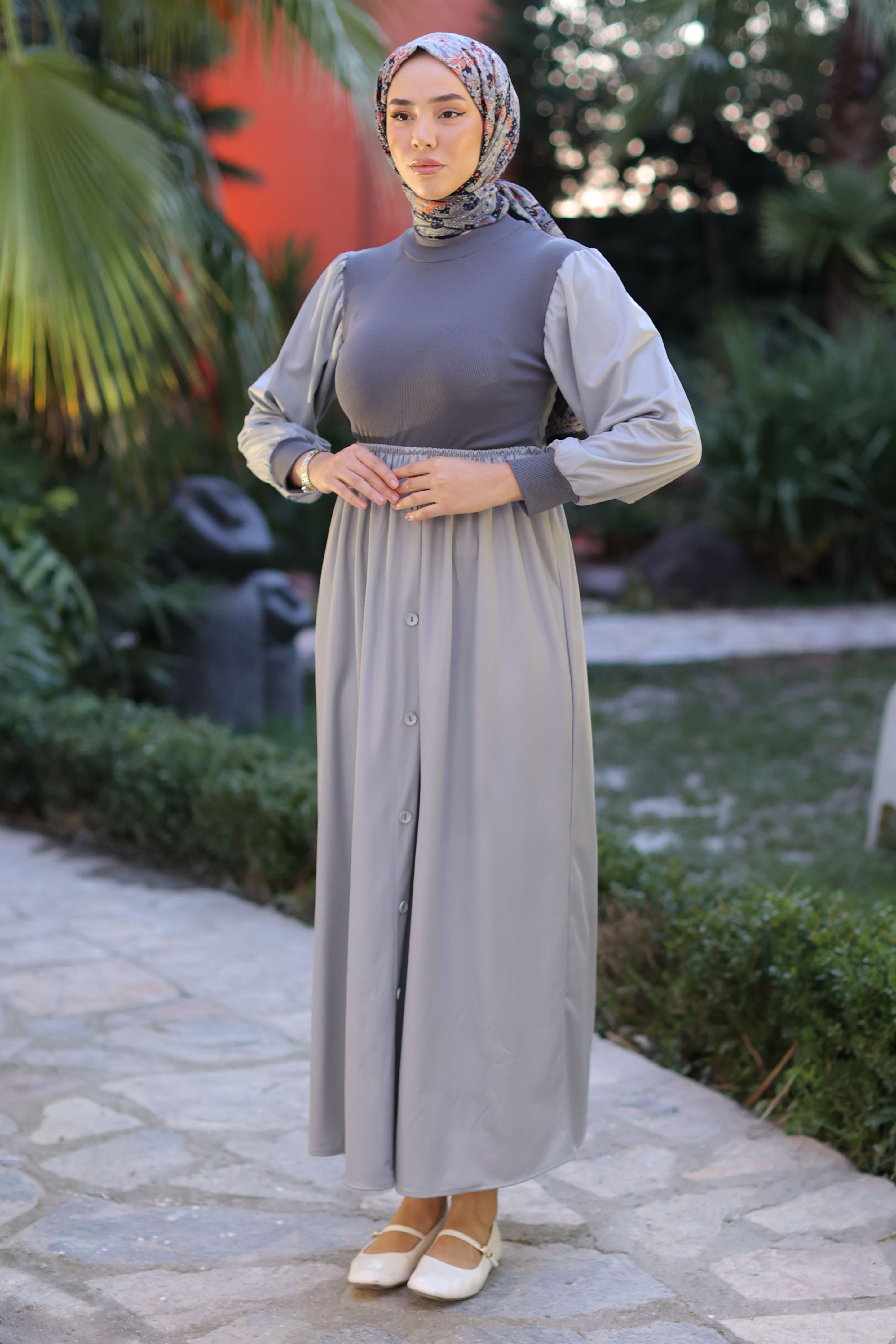 Elbise Gri - 13336 - 10