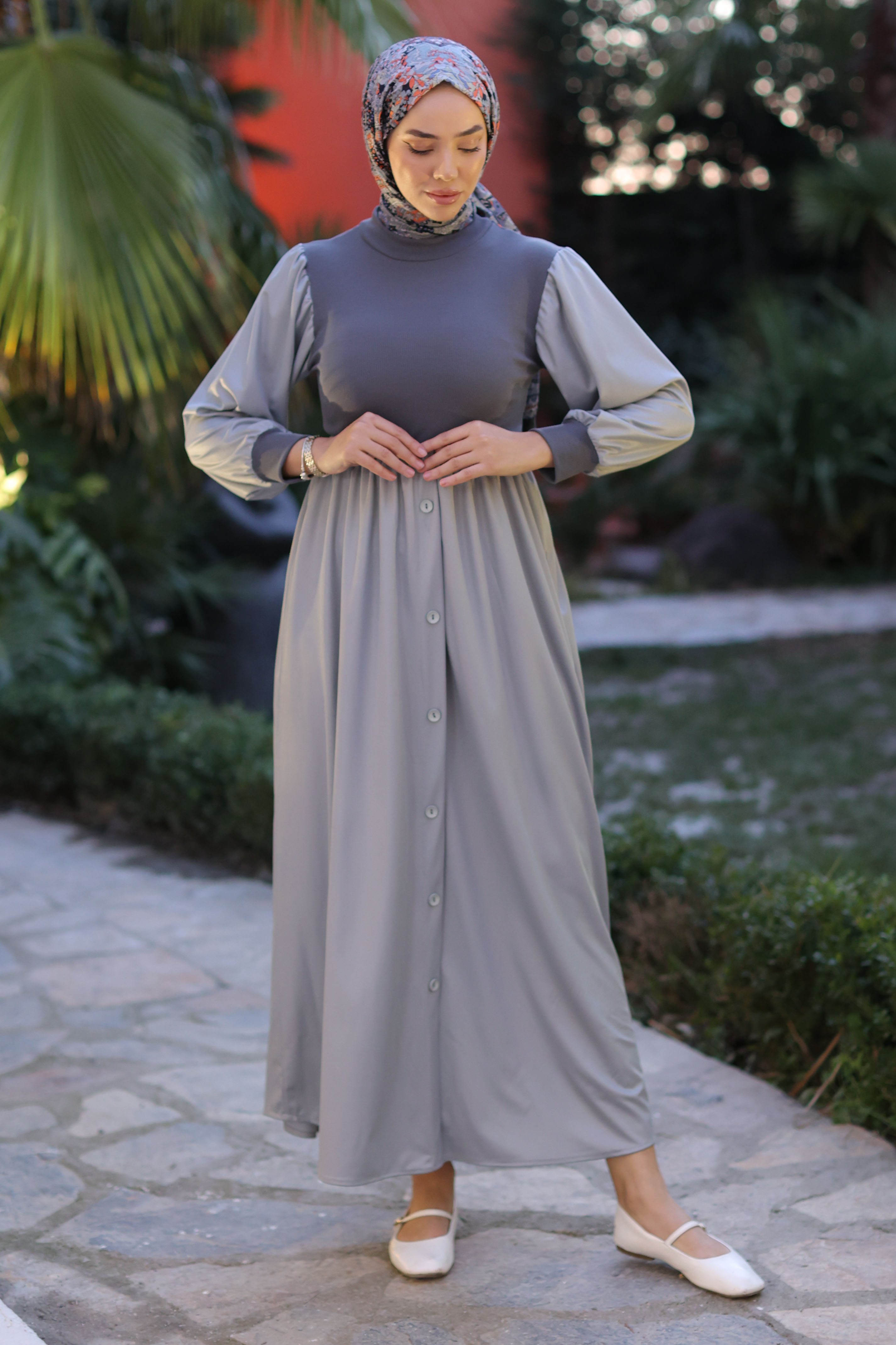 Elbise Gri - 13336 - 11