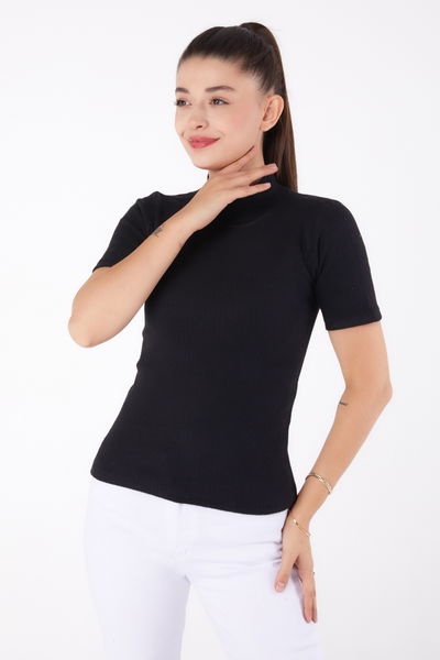 Kısa Kollu Bluz Siyah - 26315 