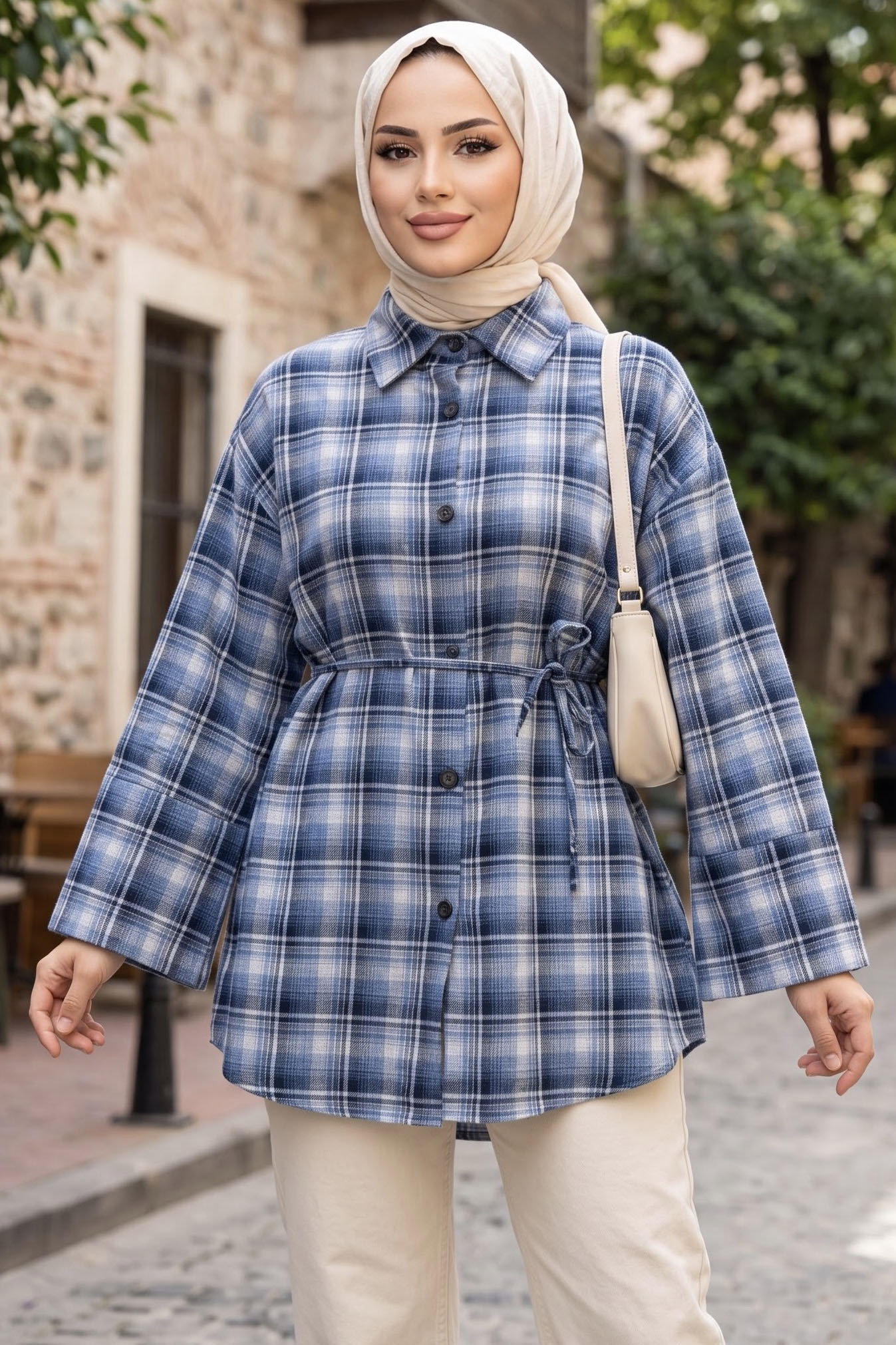 Ekoseli Oduncu Gömlek Mavi - 29301-MAVI - 1