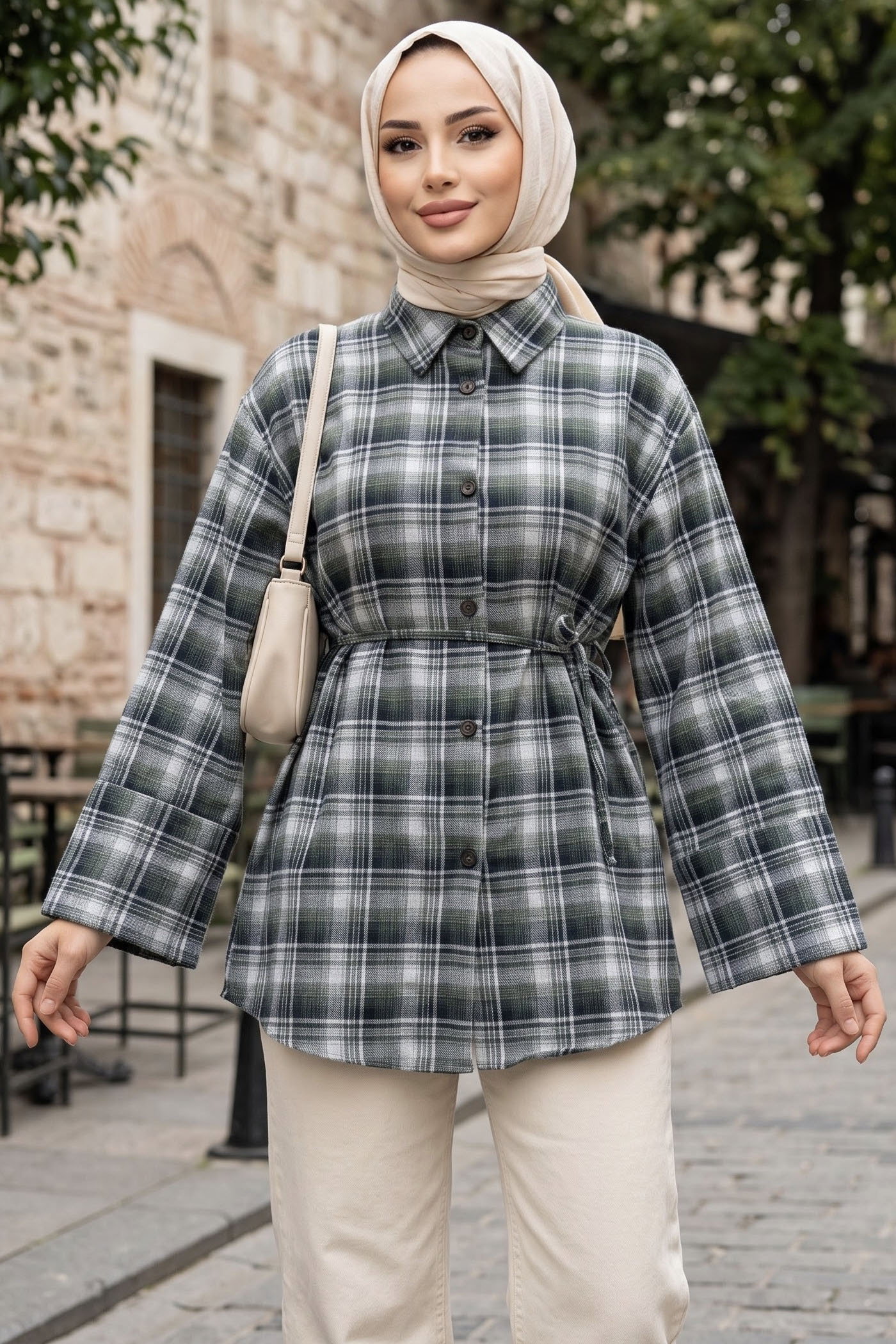 Ekoseli Oduncu Gömlek Yesil - 29301-YESIL - 1
