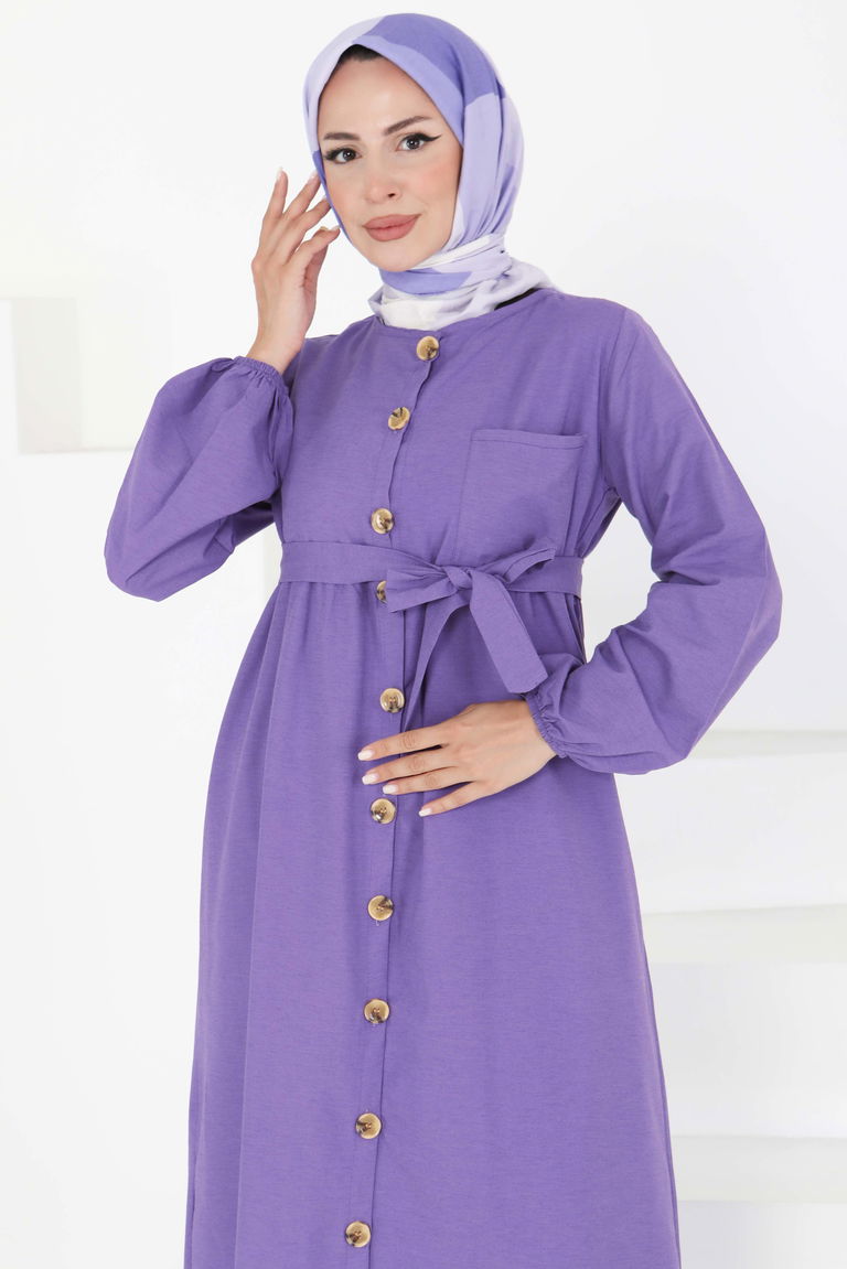 Elbise Lila - 27289 - TOFİSA