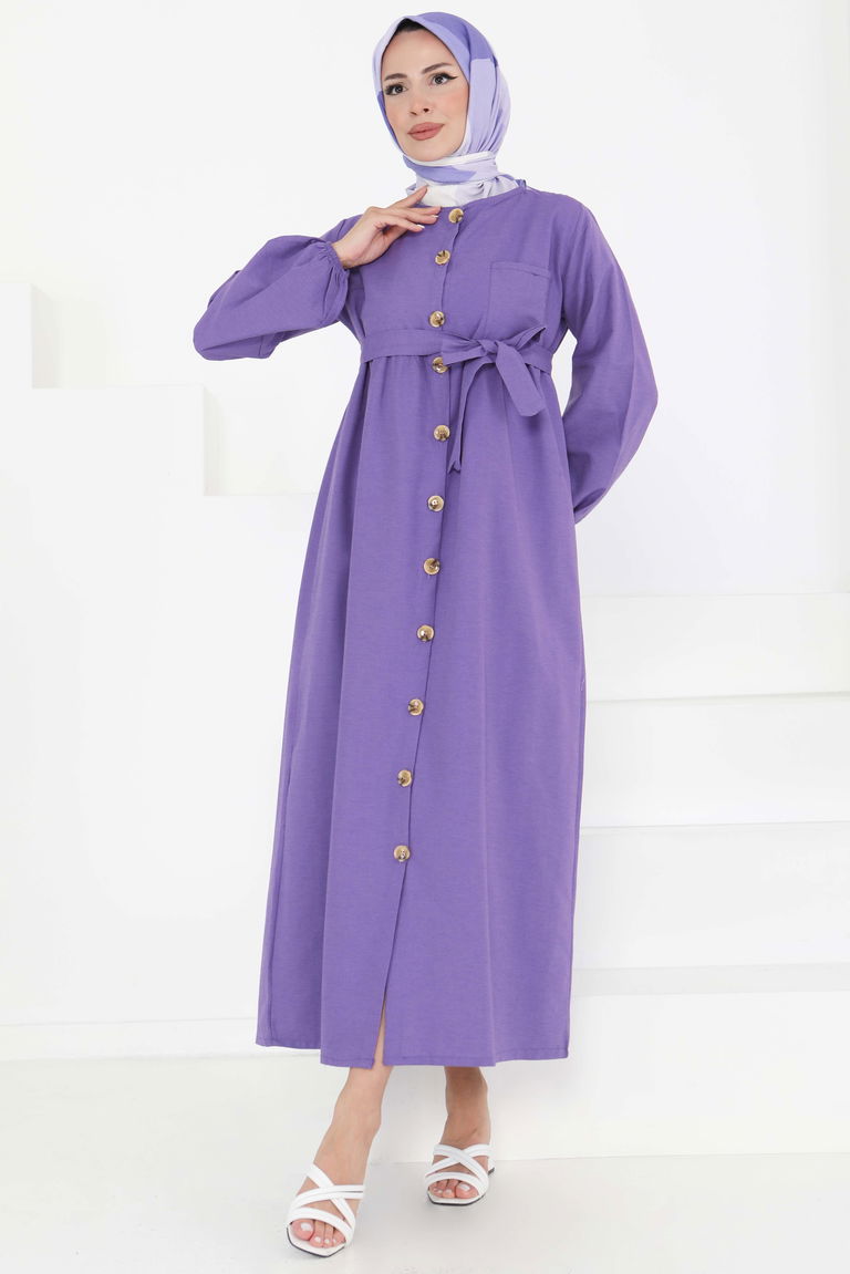 Elbise Lila - 27289 - TOFİSA
