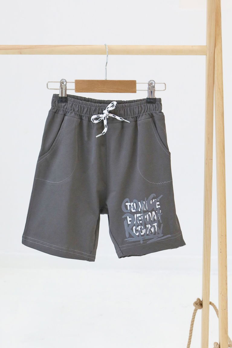 Erkek Çocuk Antrasit Baskılı Şort - 27330 - TOFİSA