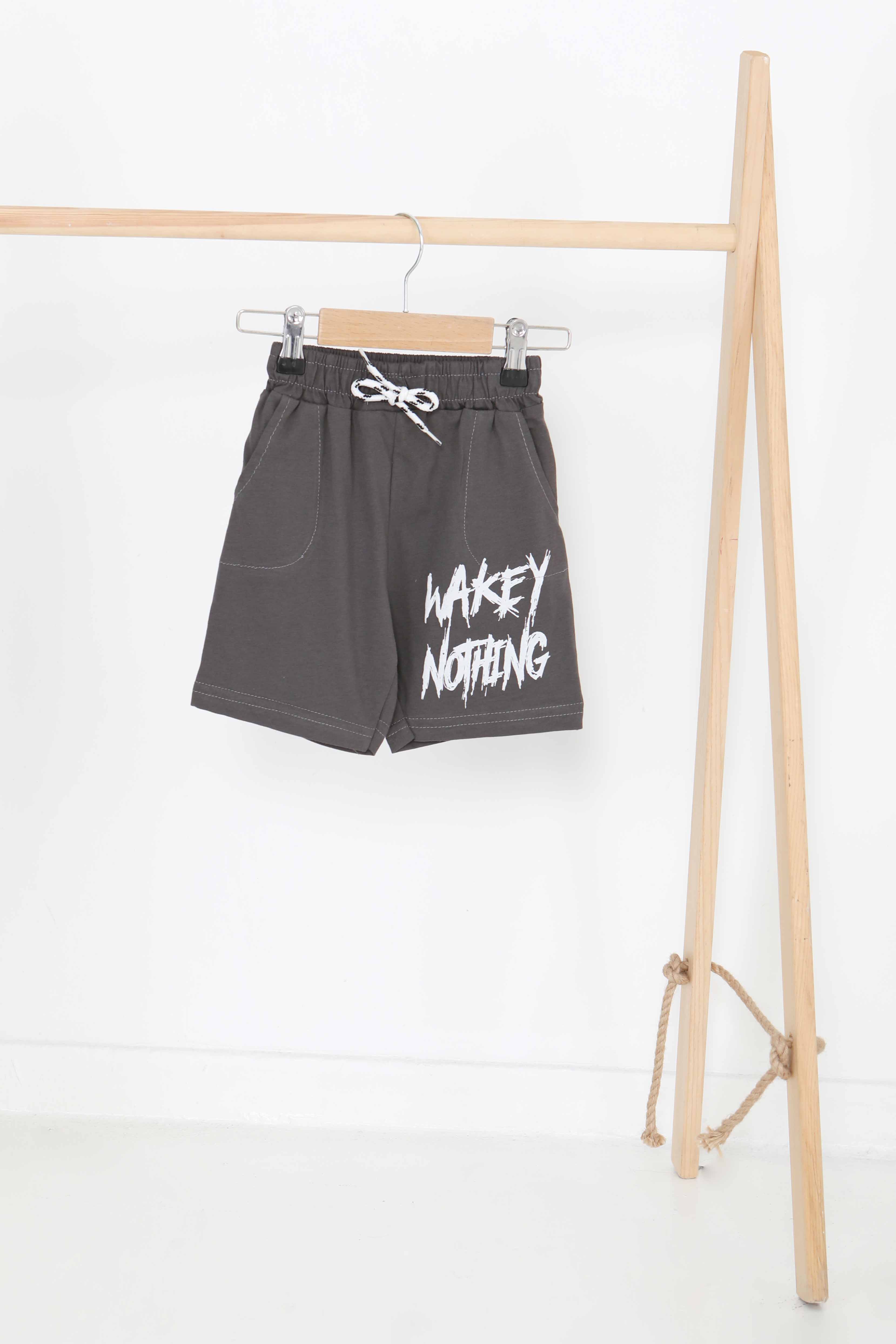 Erkek Çocuk Antrasit Baskılı Şort - 27338 - 1