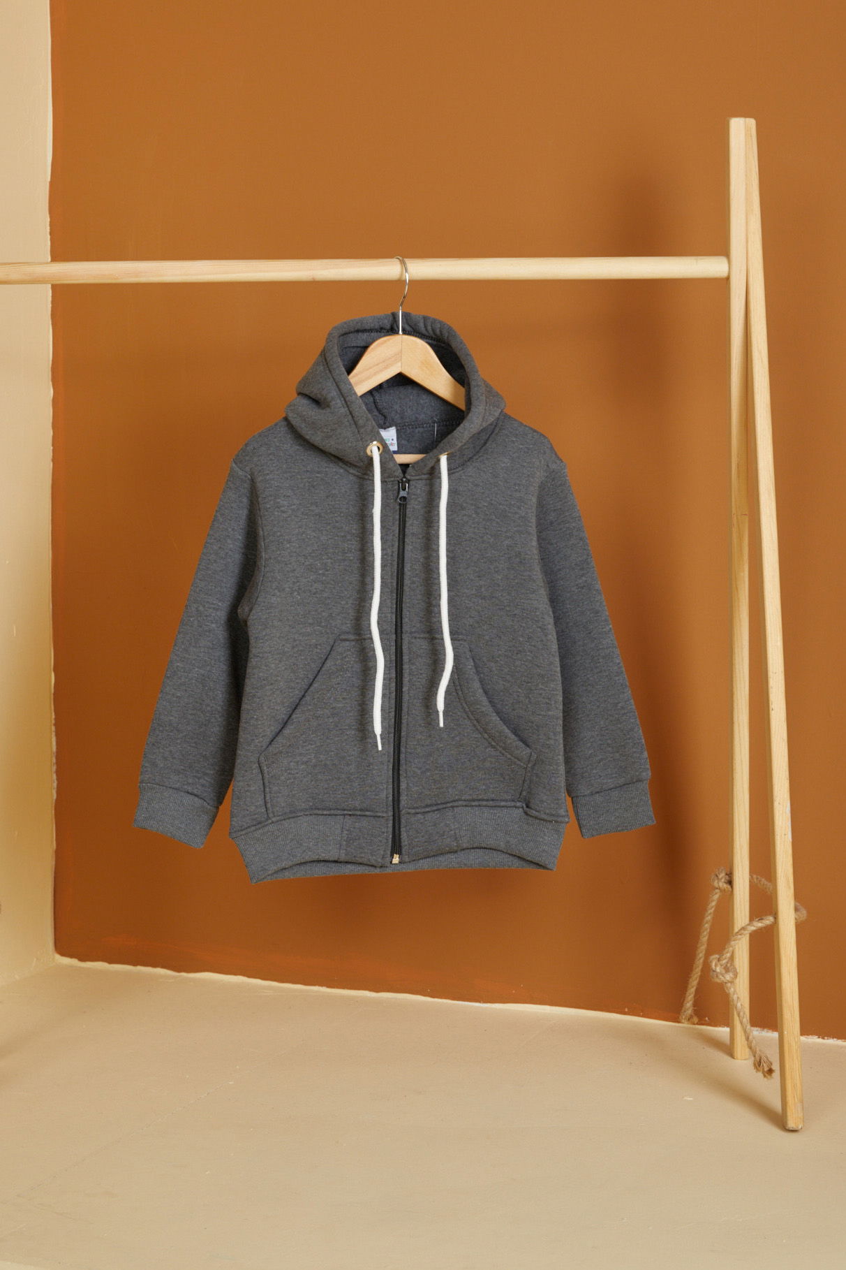 Erkek Çocuk Antrasit Fermuarlı sweatshirt - 26557 - 1