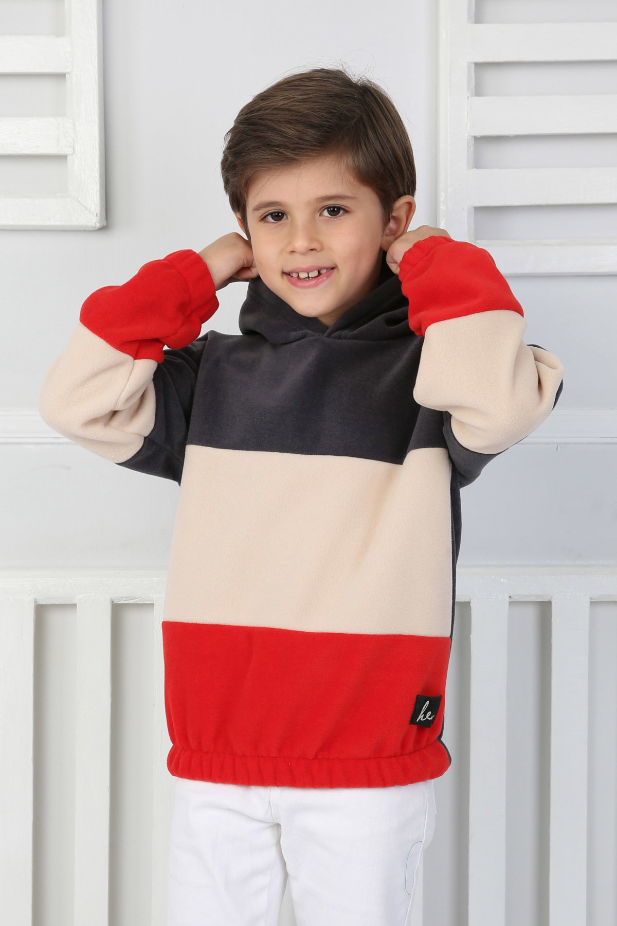 Erkek Çocuk Antrasit Renkli Çocuk Polar Sweat - 26725 - 3