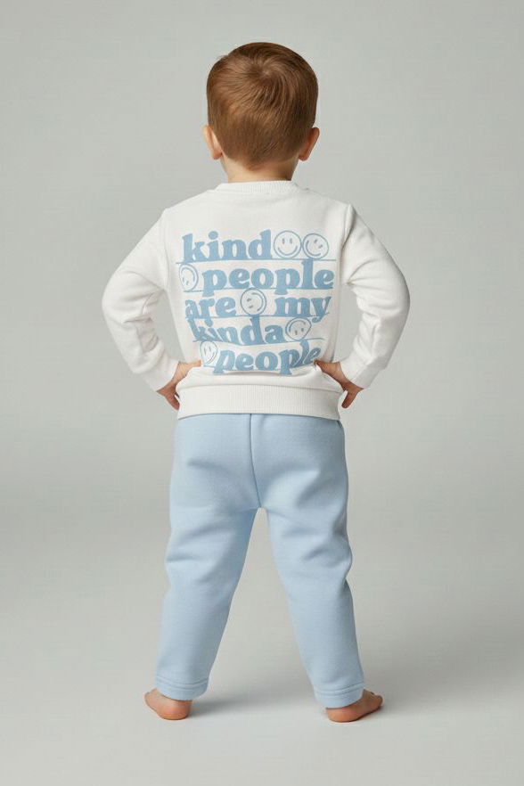 Erkek Çocuk Bebe Mavi Baskılı Şardonlu Pijama Takımı - 28131-BEBE-MAVI - TOFİSA