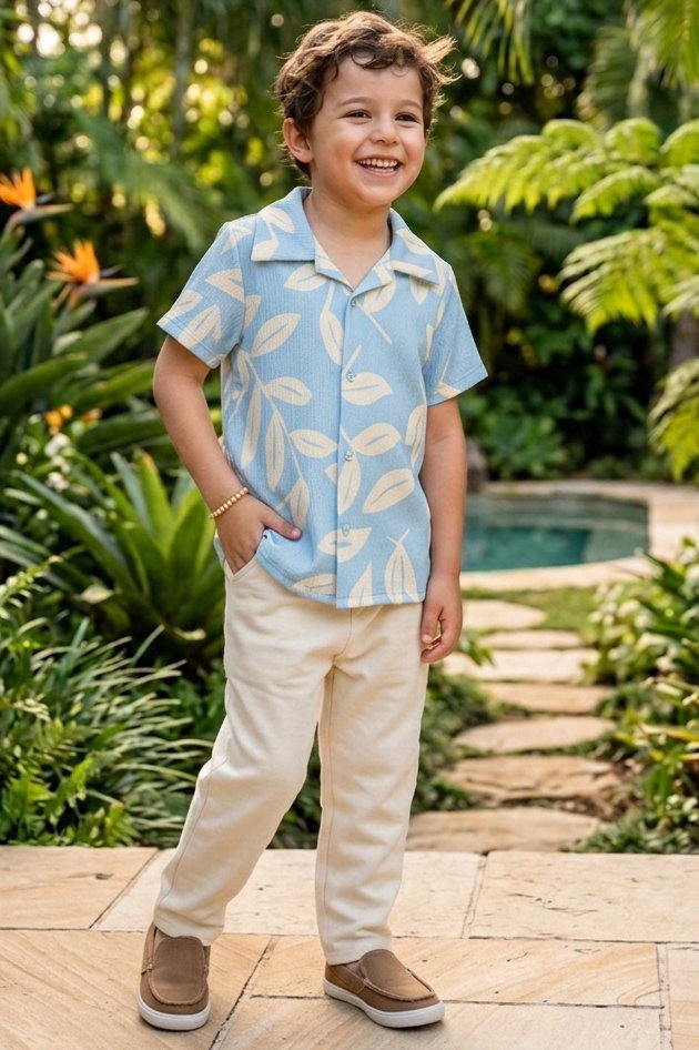 Erkek Çocuk Bebe Mavi Desenli Bürümcük İkili Takım - 28400-BEBE-MAVI - 2