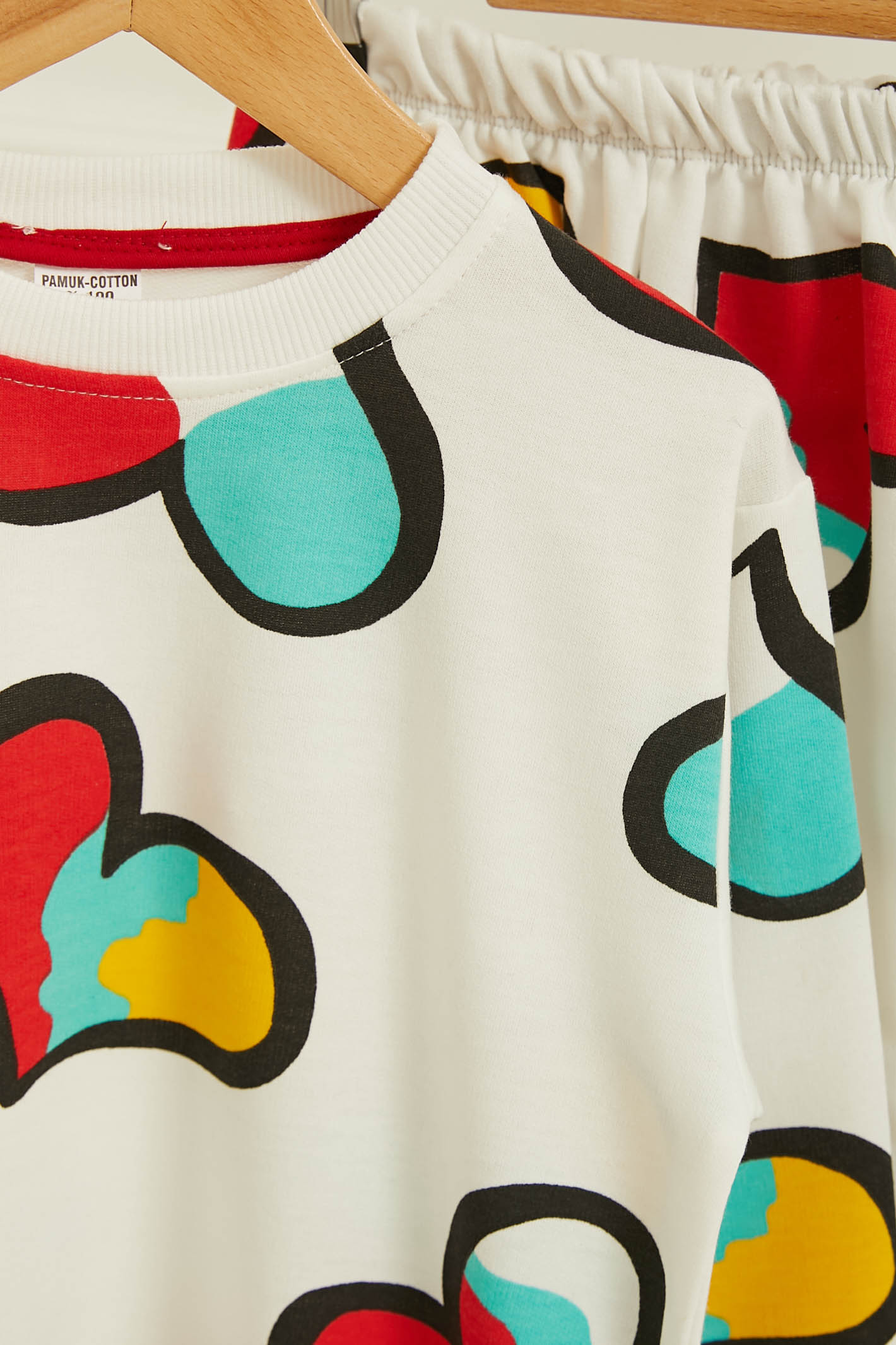 Erkek Çocuk Beyaz Baskılı Pijama Takımı - 26804 - 4