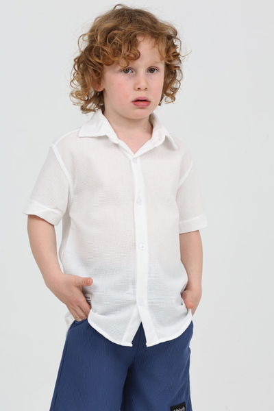 Erkek Çocuk Beyaz Gömlek - 27219 