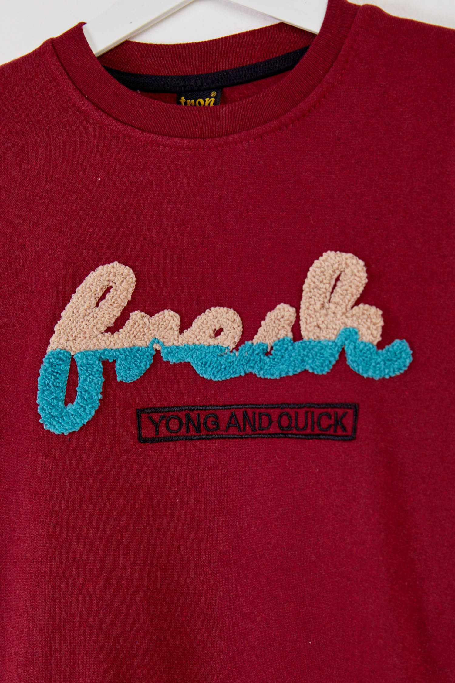 Erkek Çocuk Bordo Baskılı Sweatshirt - 26438 - 2