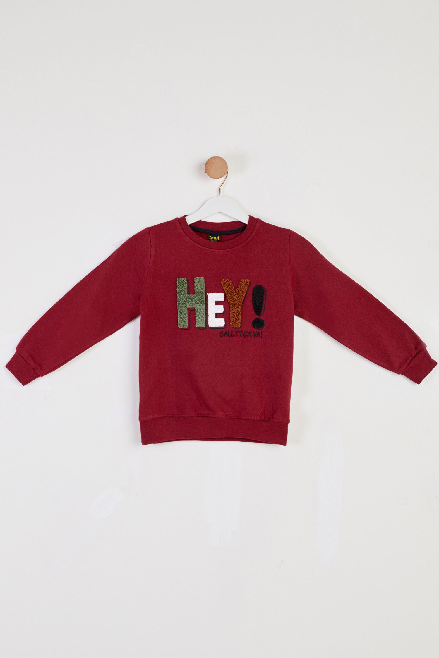 Erkek Çocuk Bordo Baskılı Sweatshirt - 26440 - 1