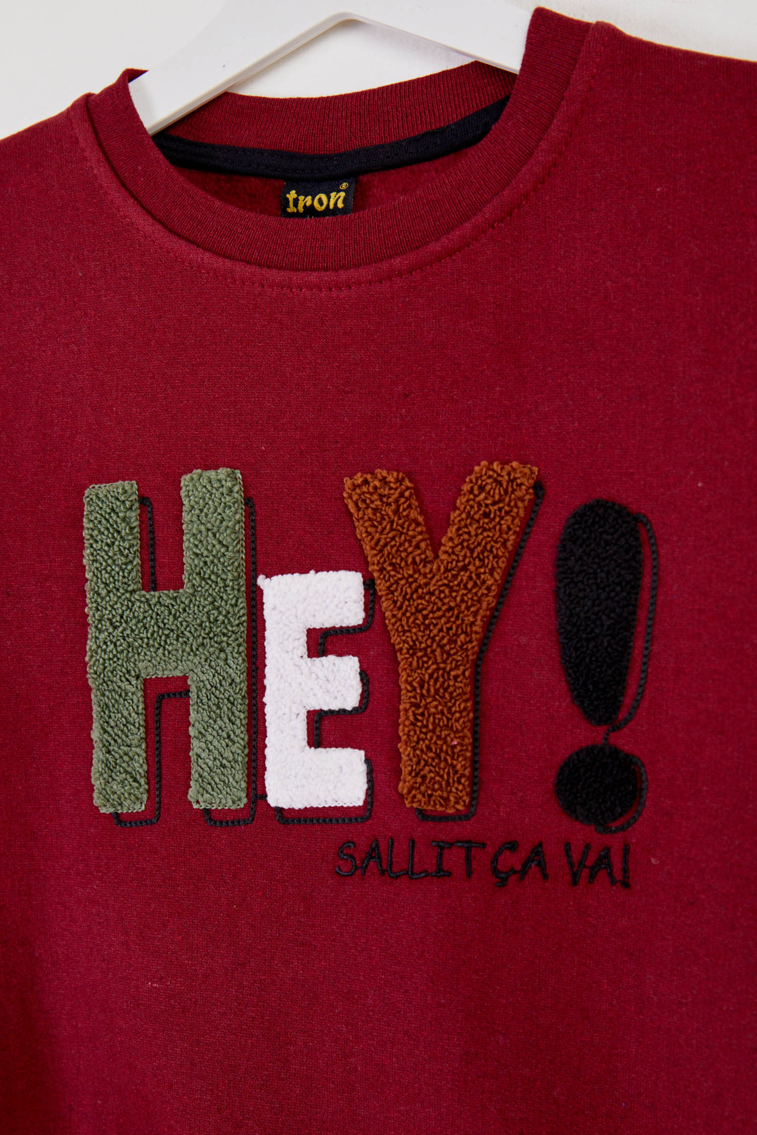 Erkek Çocuk Bordo Baskılı Sweatshirt - 26440 - 2