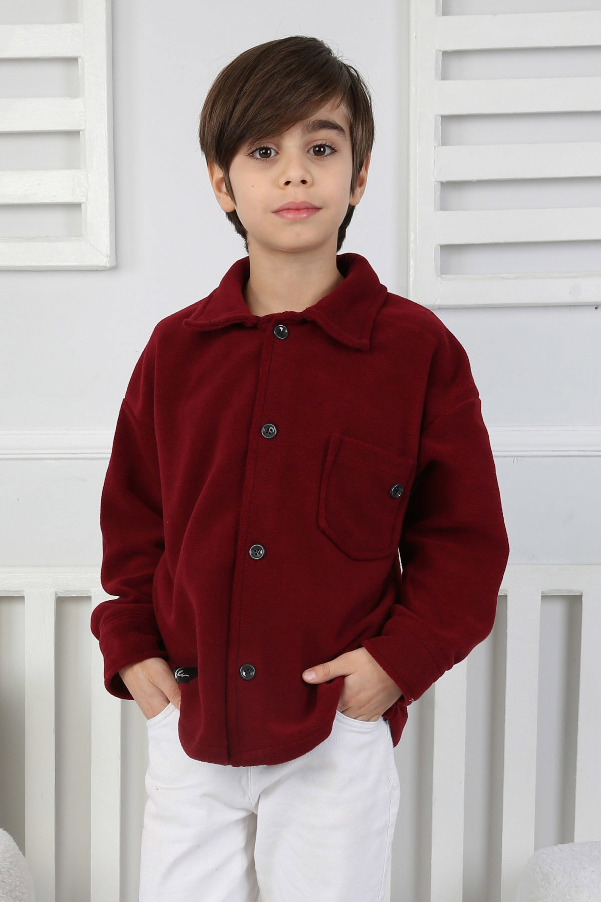 Erkek Çocuk Bordo Kışlık Erkek Çocuk Gömlek - 26714 - 4