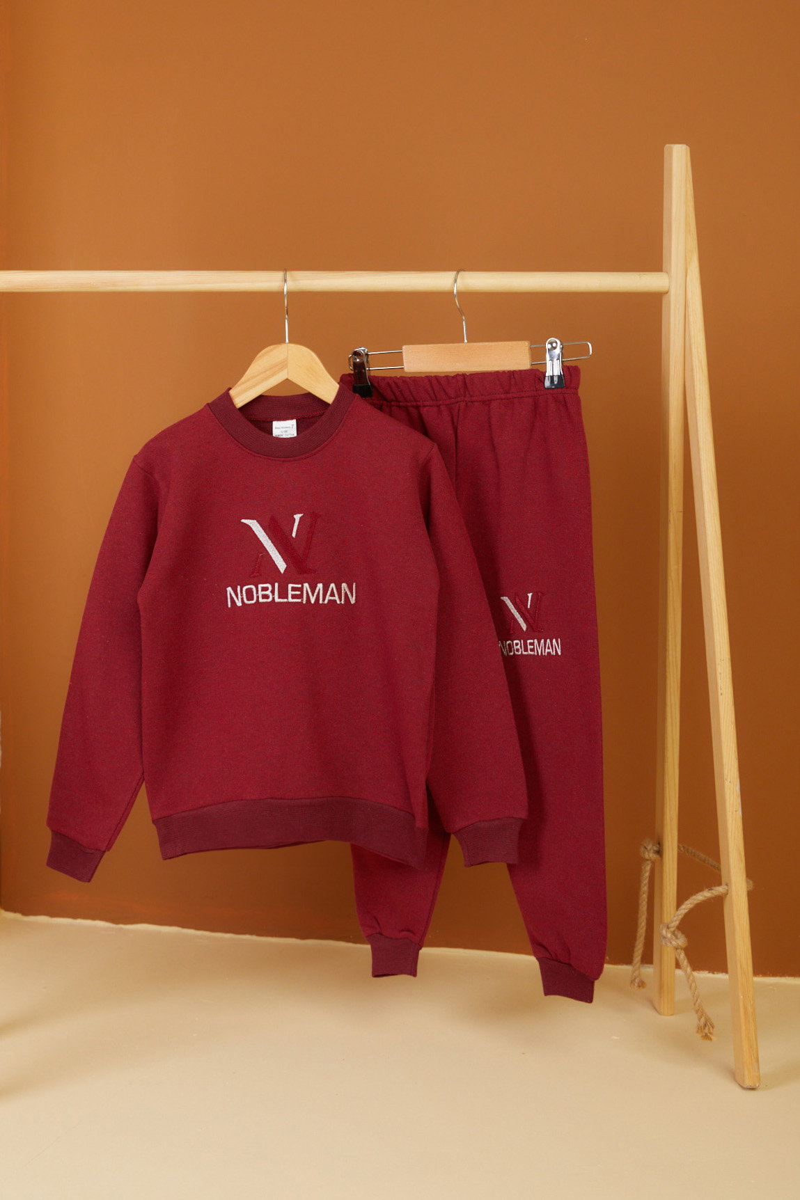 Erkek Çocuk Bordo Nakışlı İkili Takım - 26555 - 1