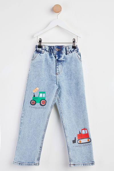 Erkek Çocuk Buz Mavi Kar Beli Lastikli Pantolon - 25015 