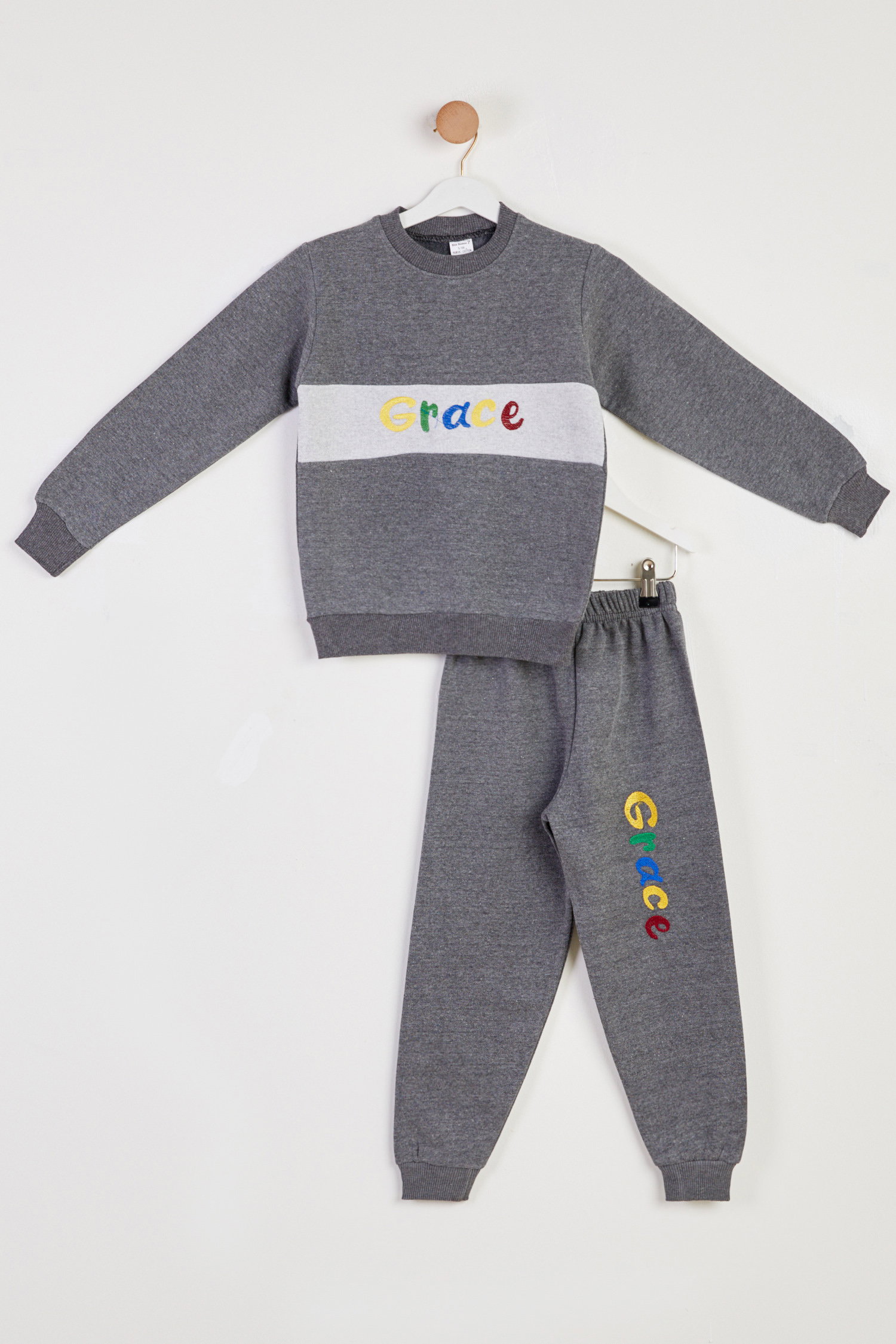 Erkek Çocuk Füme Baskılı Pijama Takımı - 26448 - 1