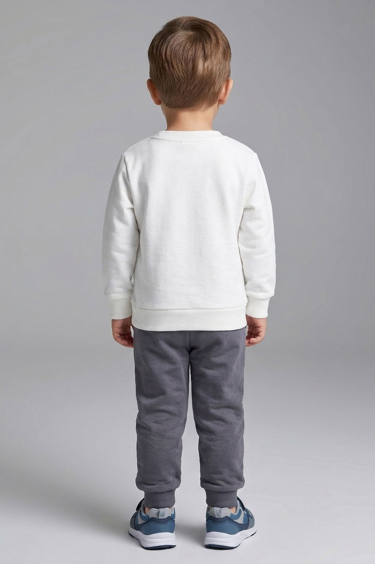 Erkek Çocuk Füme Baskılı Şardonlu İkili Takımı - 28352-FUME - 2