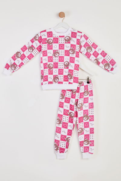 Erkek Çocuk Fuşya Baskılı Pijama Takımı - 26450 