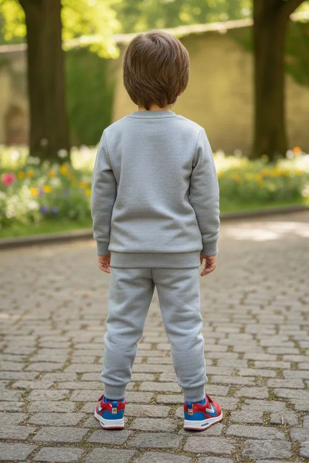 Erkek Çocuk Gri Baskılı İki İplik Pijama Takımı - 28200-GRI - TOFİSA