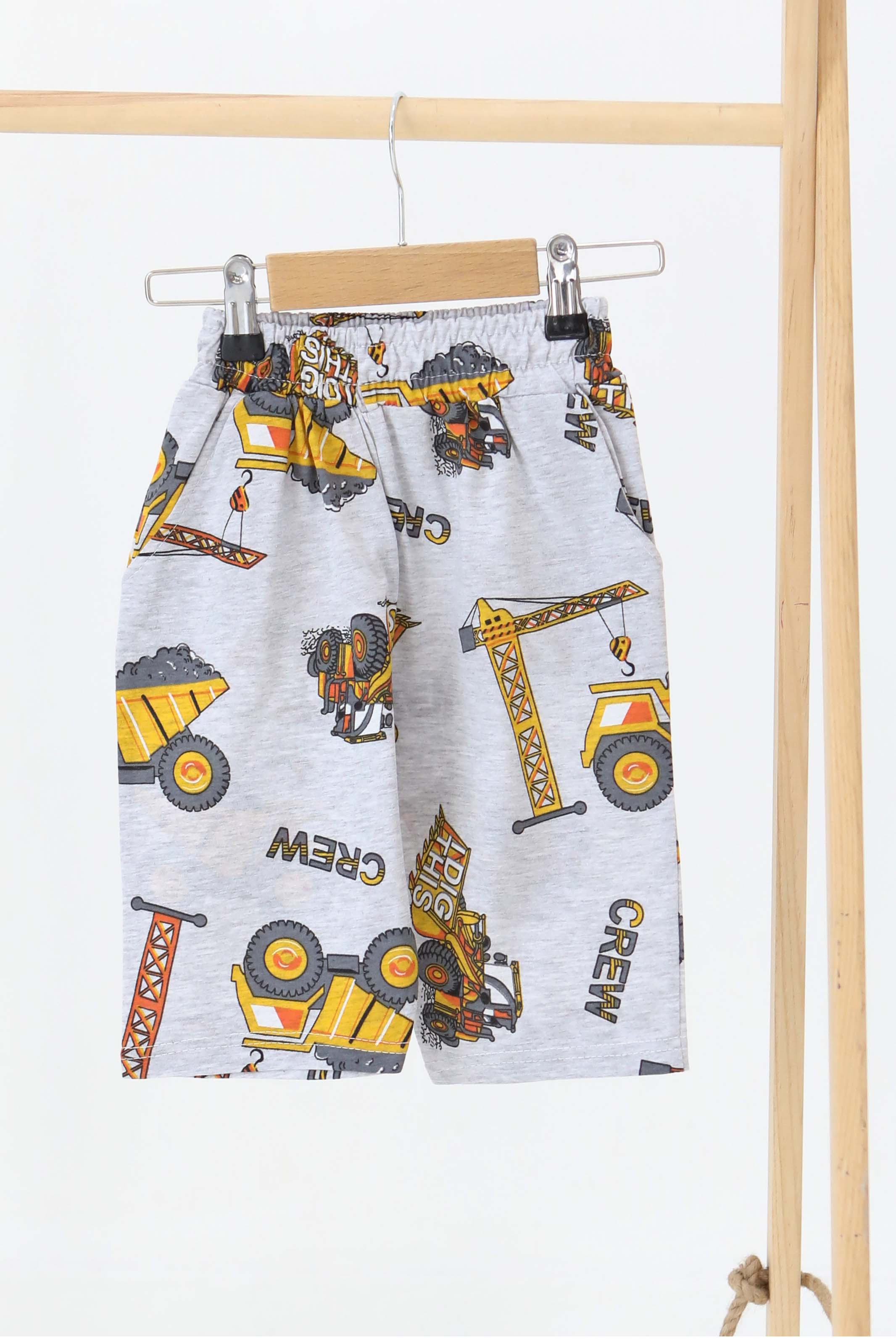 Erkek Çocuk Gri Baskılı Şort - 27318 - 1