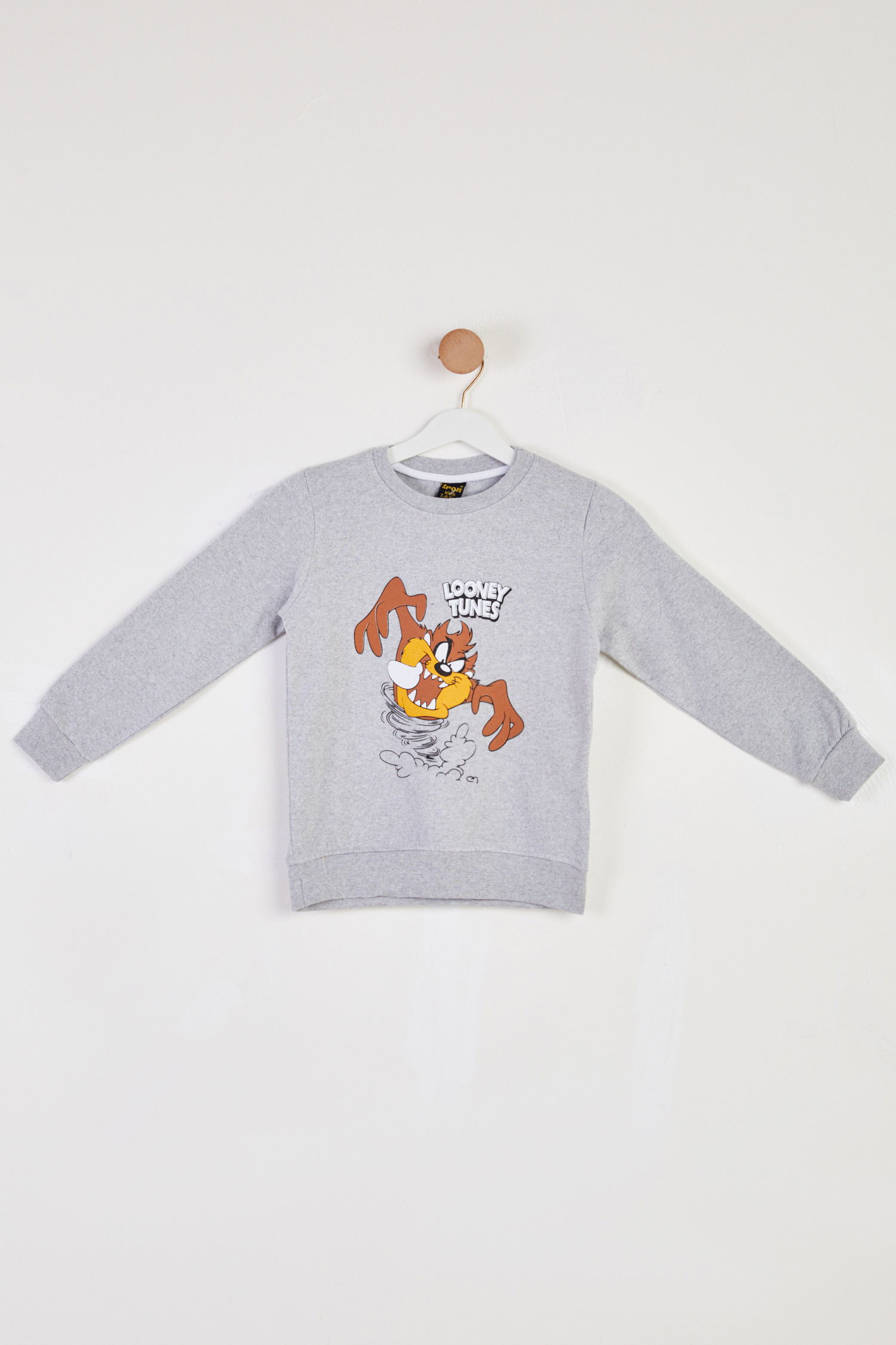 Erkek Çocuk Gri Baskılı Sweatshirt - 26439 - 1