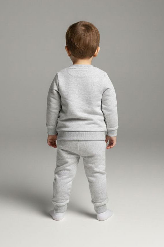 Erkek Çocuk Gri Kanguru Cepli Takım - 28191-GRI - 2