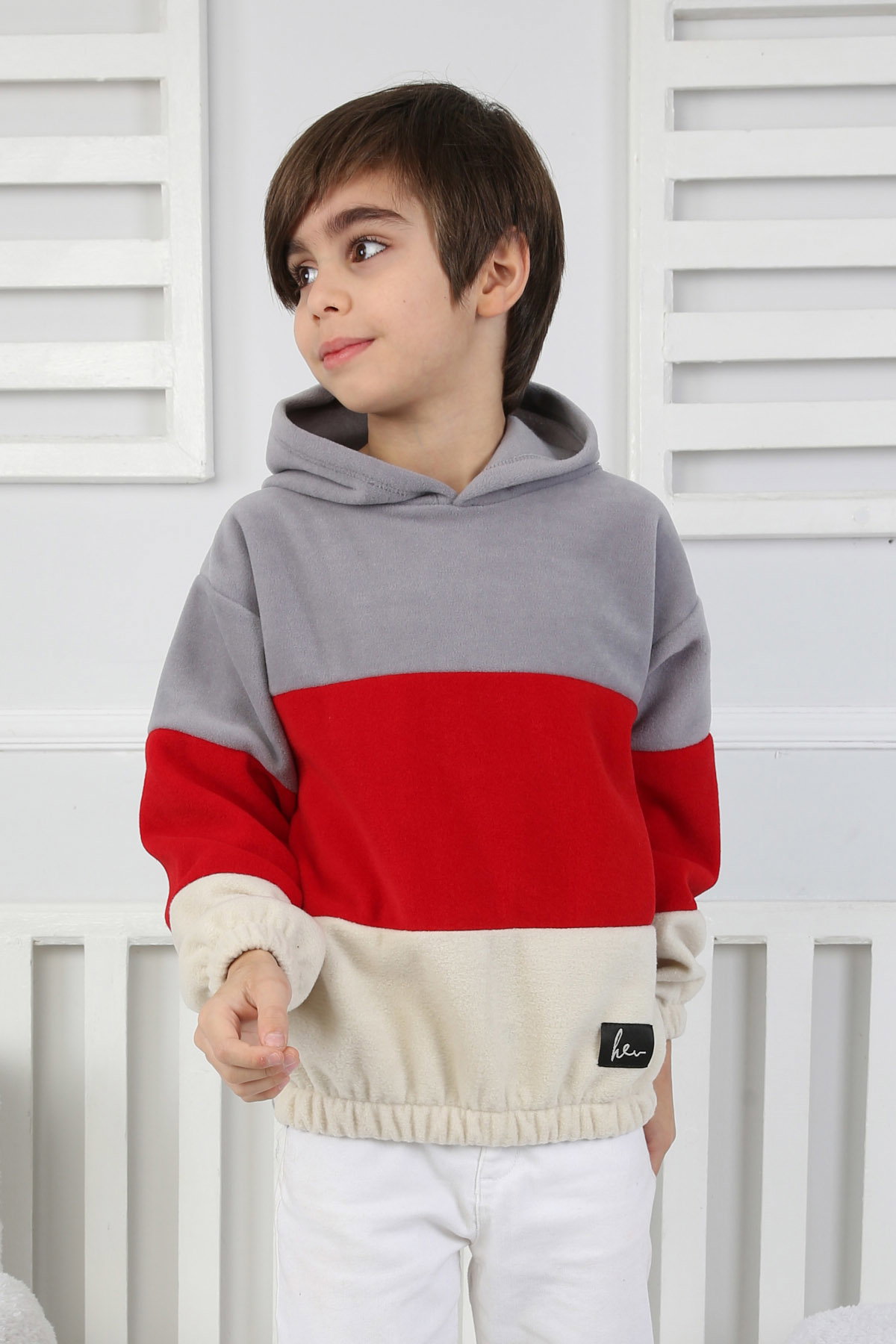Erkek Çocuk Gri Renkli Çocuk Polar Sweat - 26725 - 1