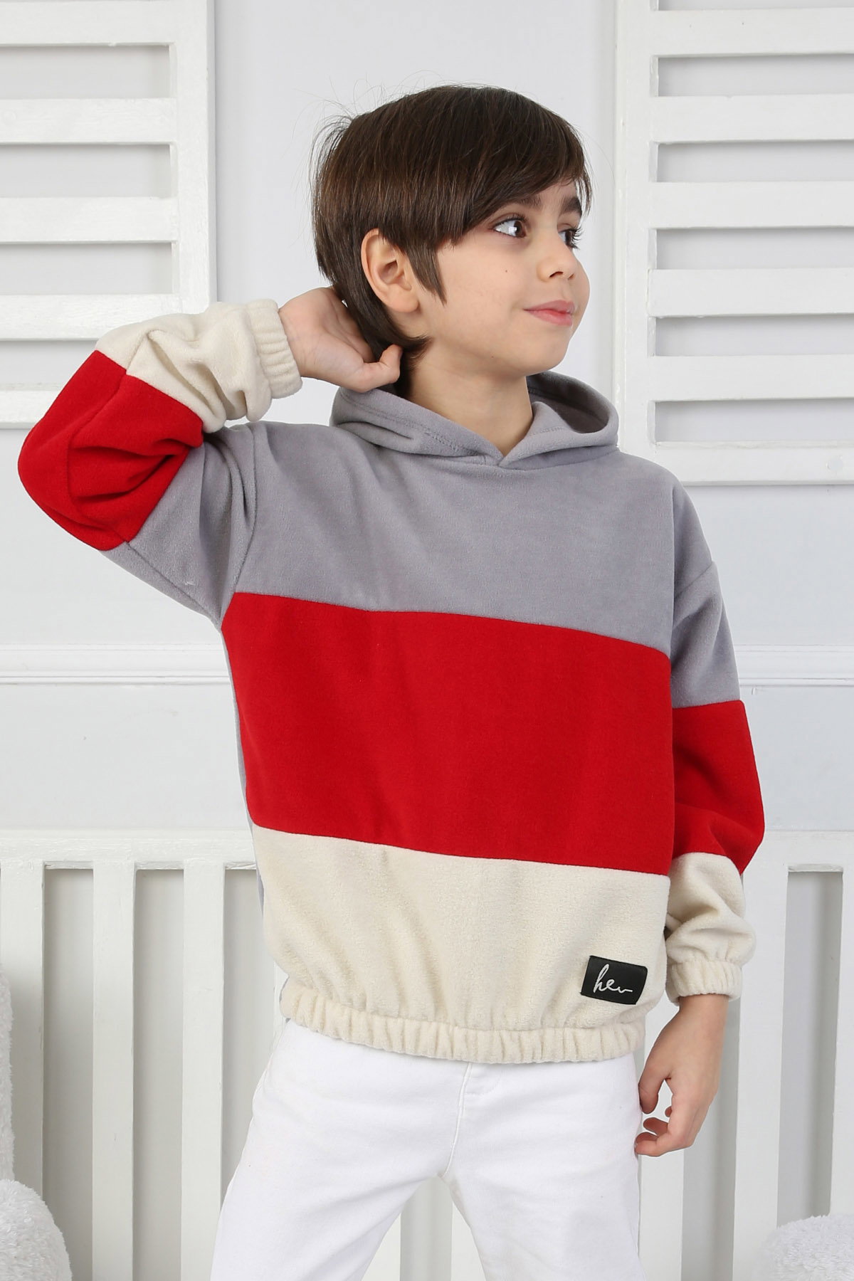 Erkek Çocuk Gri Renkli Çocuk Polar Sweat - 26725 - 2