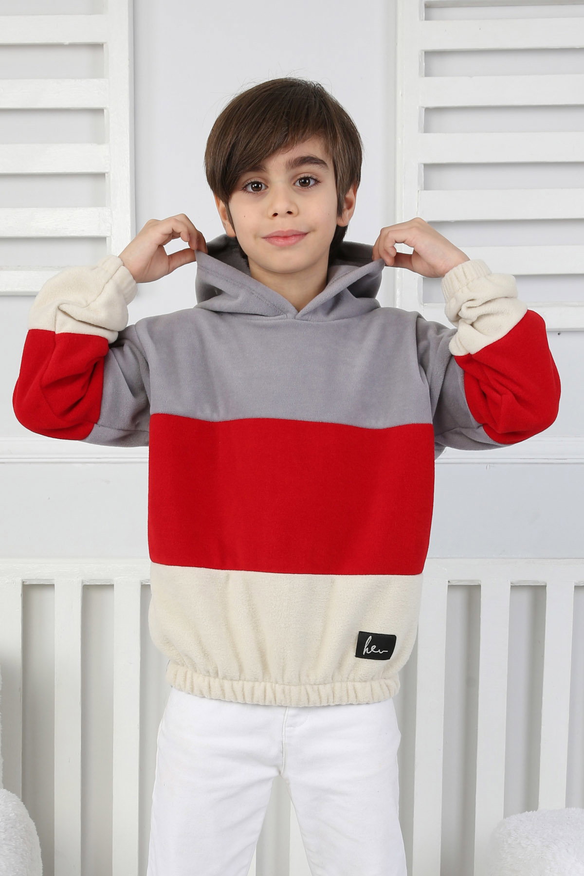 Erkek Çocuk Gri Renkli Çocuk Polar Sweat - 26725 - 3