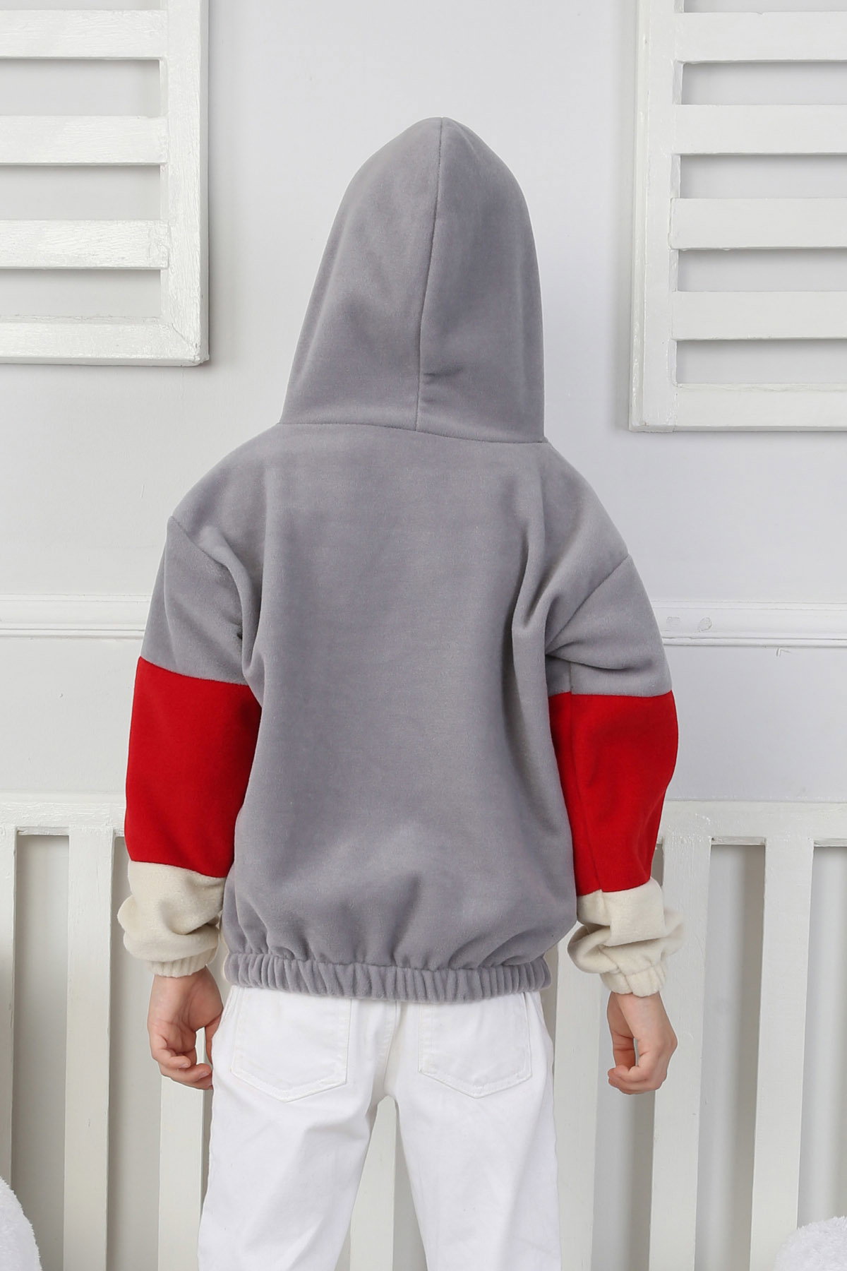 Erkek Çocuk Gri Renkli Çocuk Polar Sweat - 26725 - 4