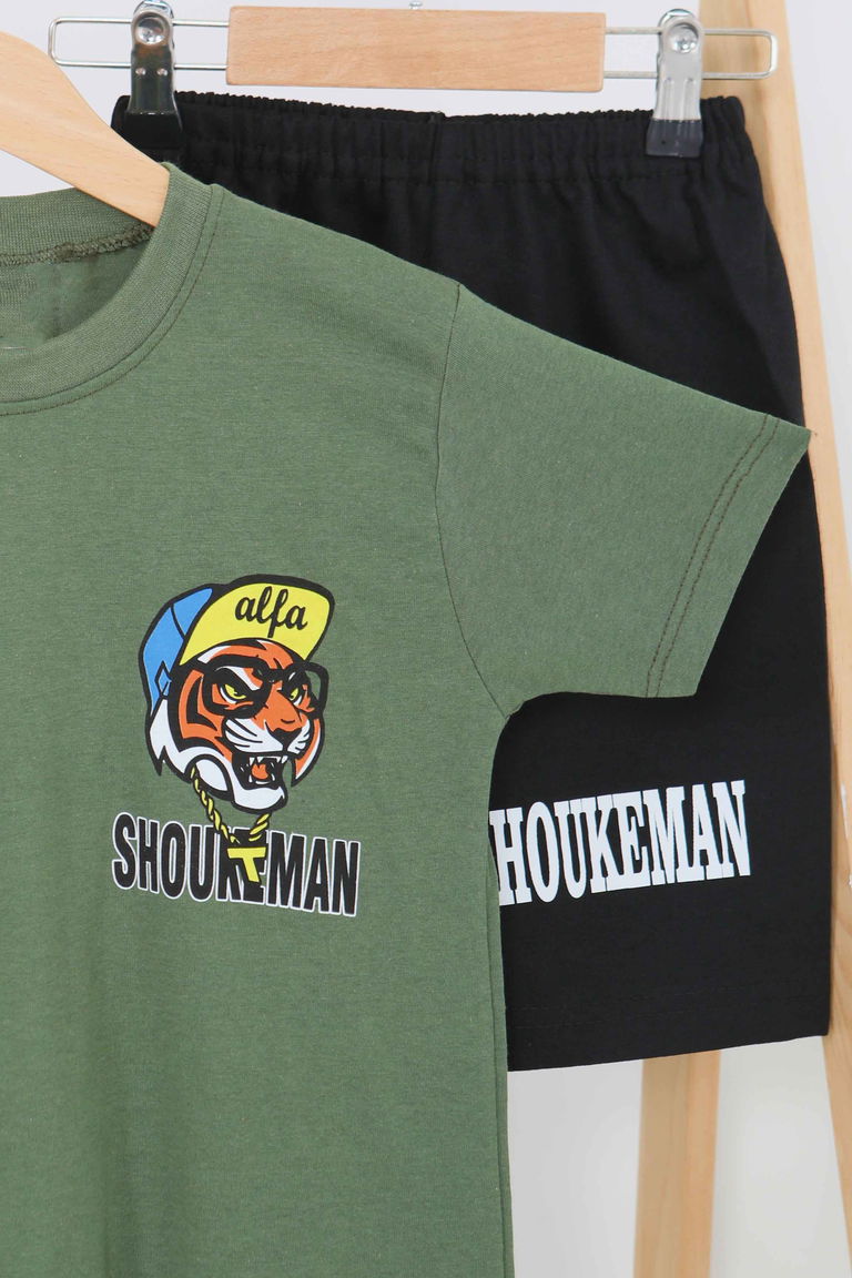 Erkek Çocuk Haki Baskılı Eşofman Takımı - 27451 - TOFİSA