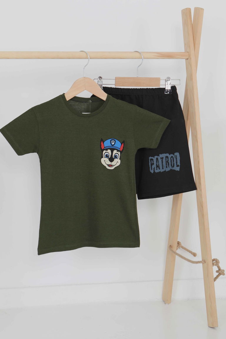 Erkek Çocuk Haki Baskılı Eşofman Takımı - 27497 - TOFİSA